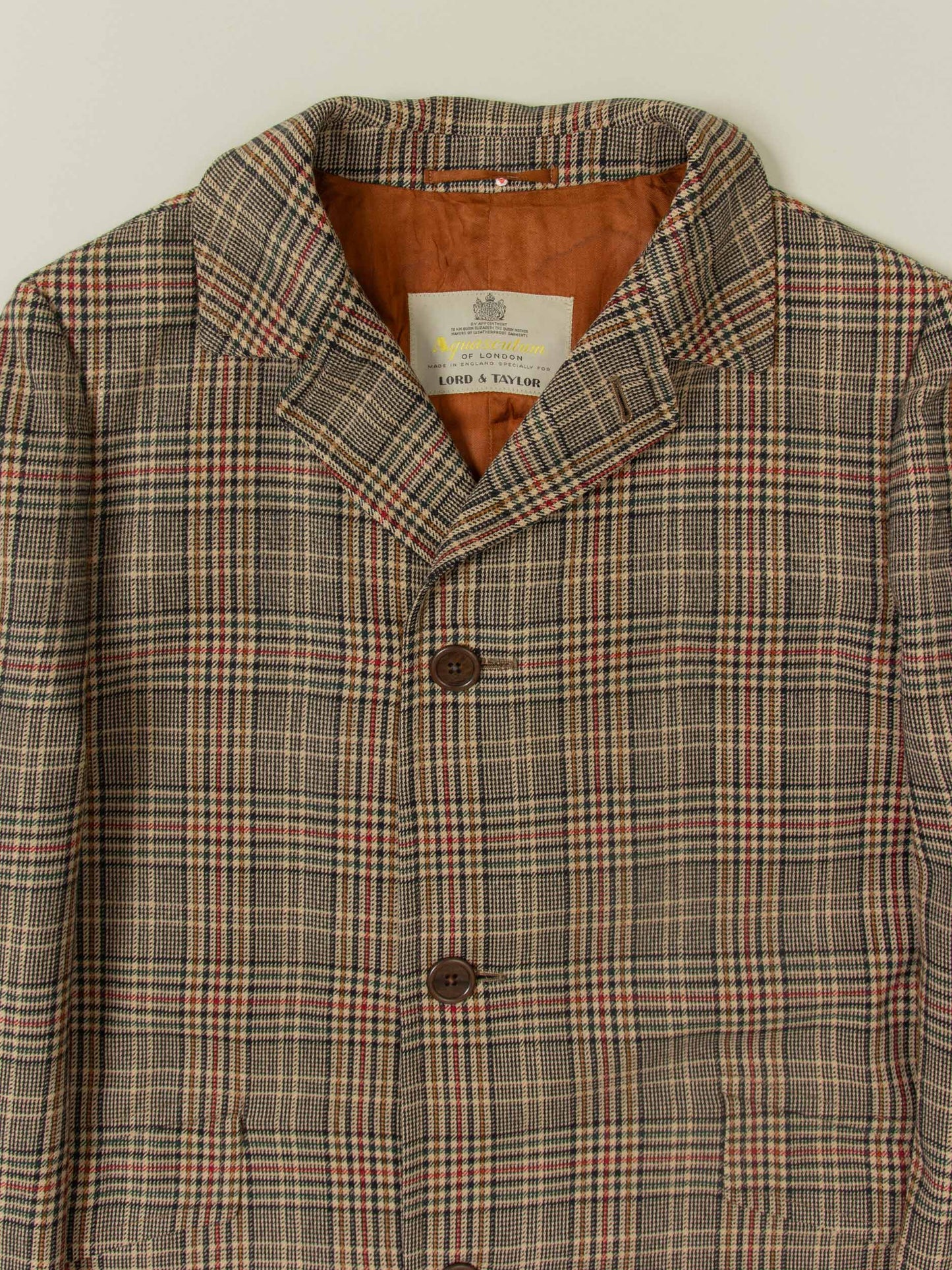 Vtg 1980s Aquascutum 'Lord & Taylor' Wool Coat - Made in England (L)