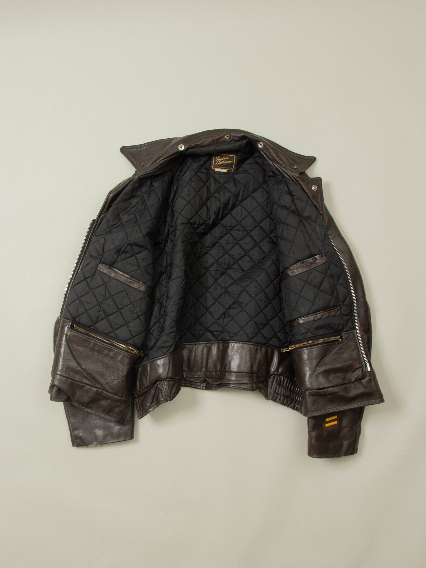 Vtg 1960s Bridgeview Illinois Police Leather Jacket - Made in USA (L)