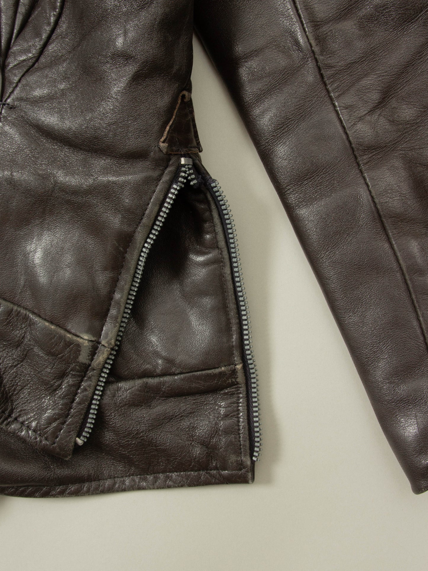 Vtg 1960s Bridgeview Illinois Police Leather Jacket - Made in USA (L)