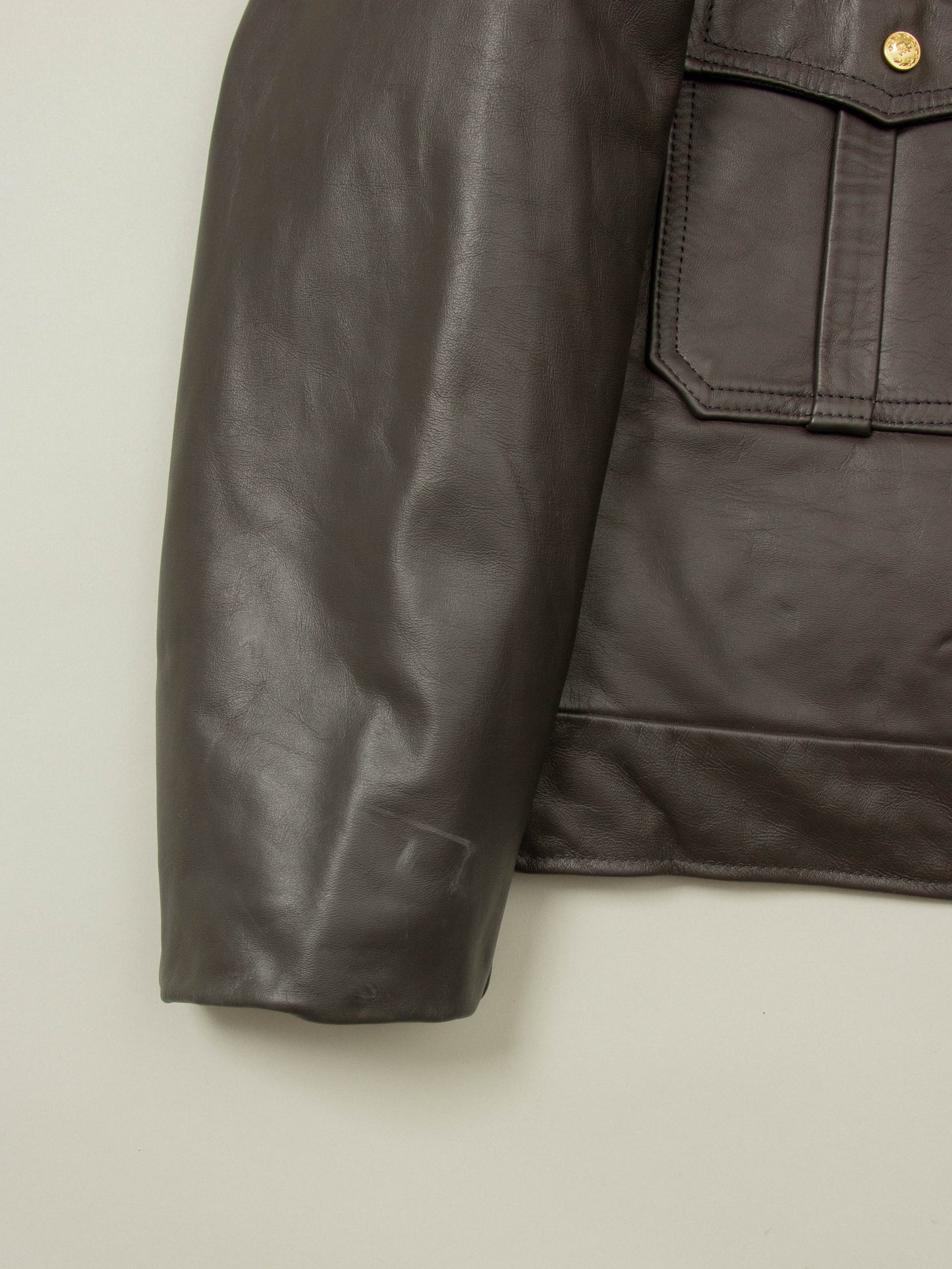 Vtg 1970s Bridgeview Illinois Police Leather Jacket - Made in USA (L)