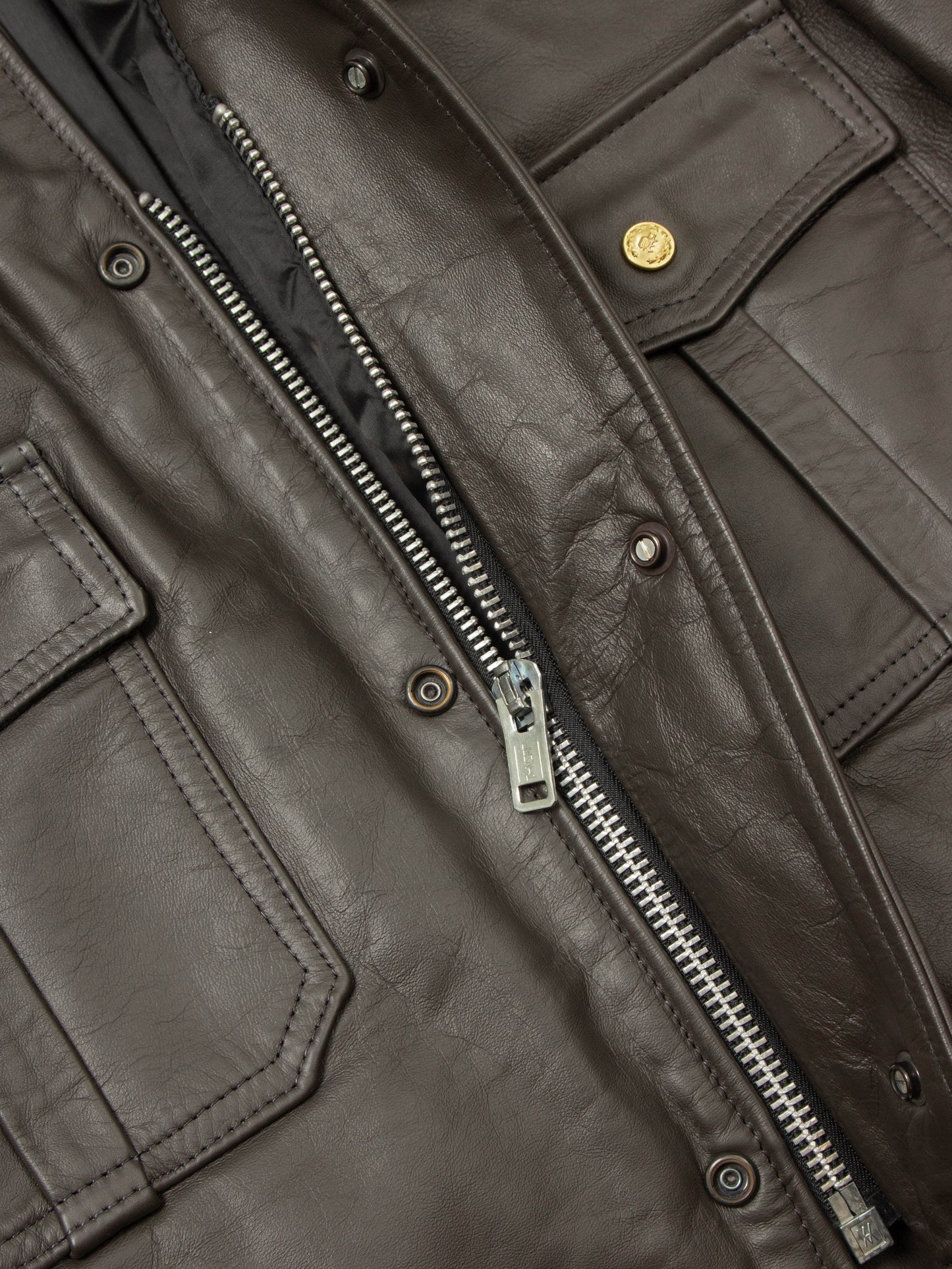 Vtg 1970s Bridgeview Illinois Police Leather Jacket - Made in USA (L)