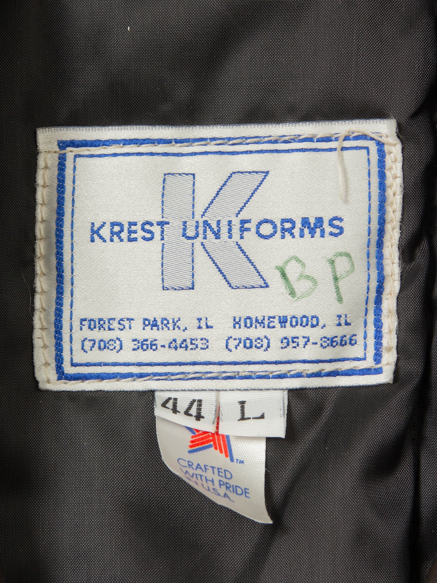 Vtg 1970s Bridgeview Illinois Police Leather Jacket - Made in USA (L)