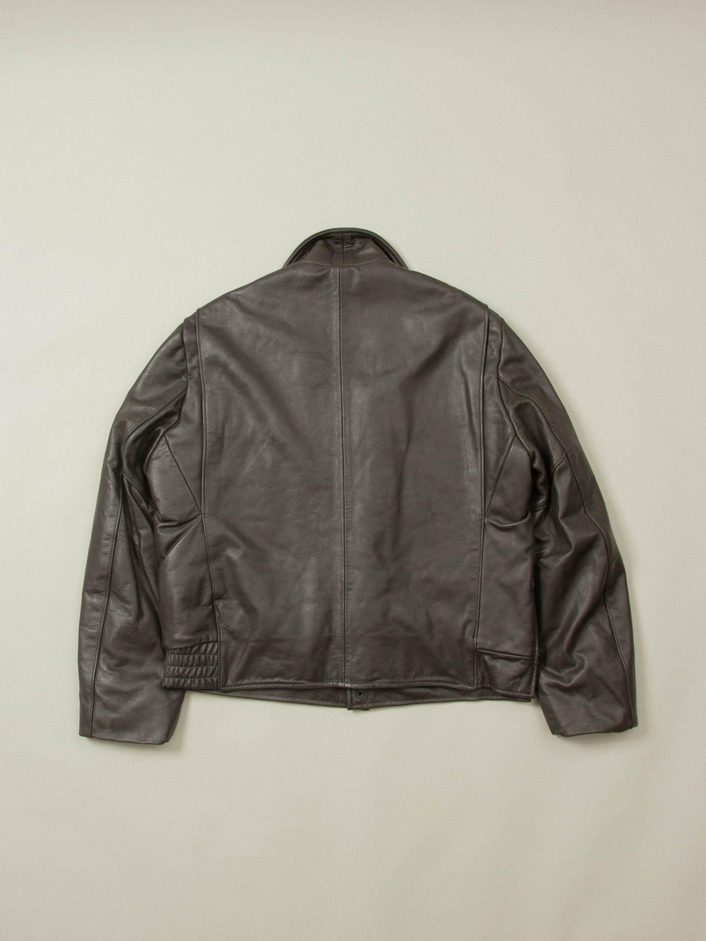 Vtg 1970s Bridgeview Illinois Police Leather Jacket - Made in USA (L)