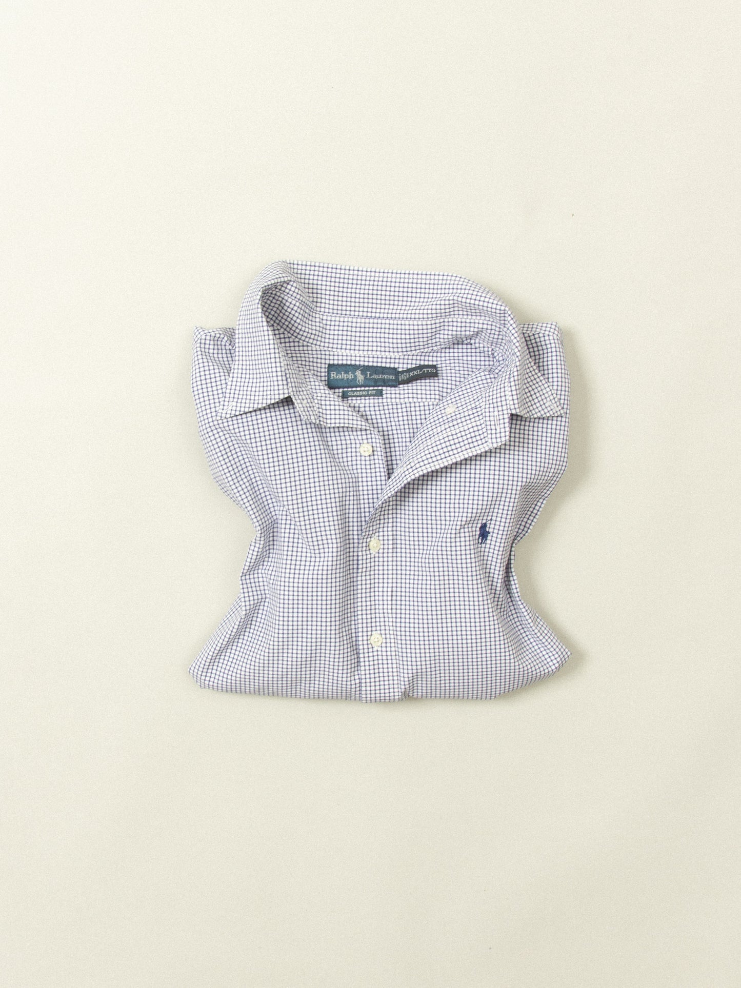 Vtg 1990s Checkered Ralph Lauren Shirt (XXL)