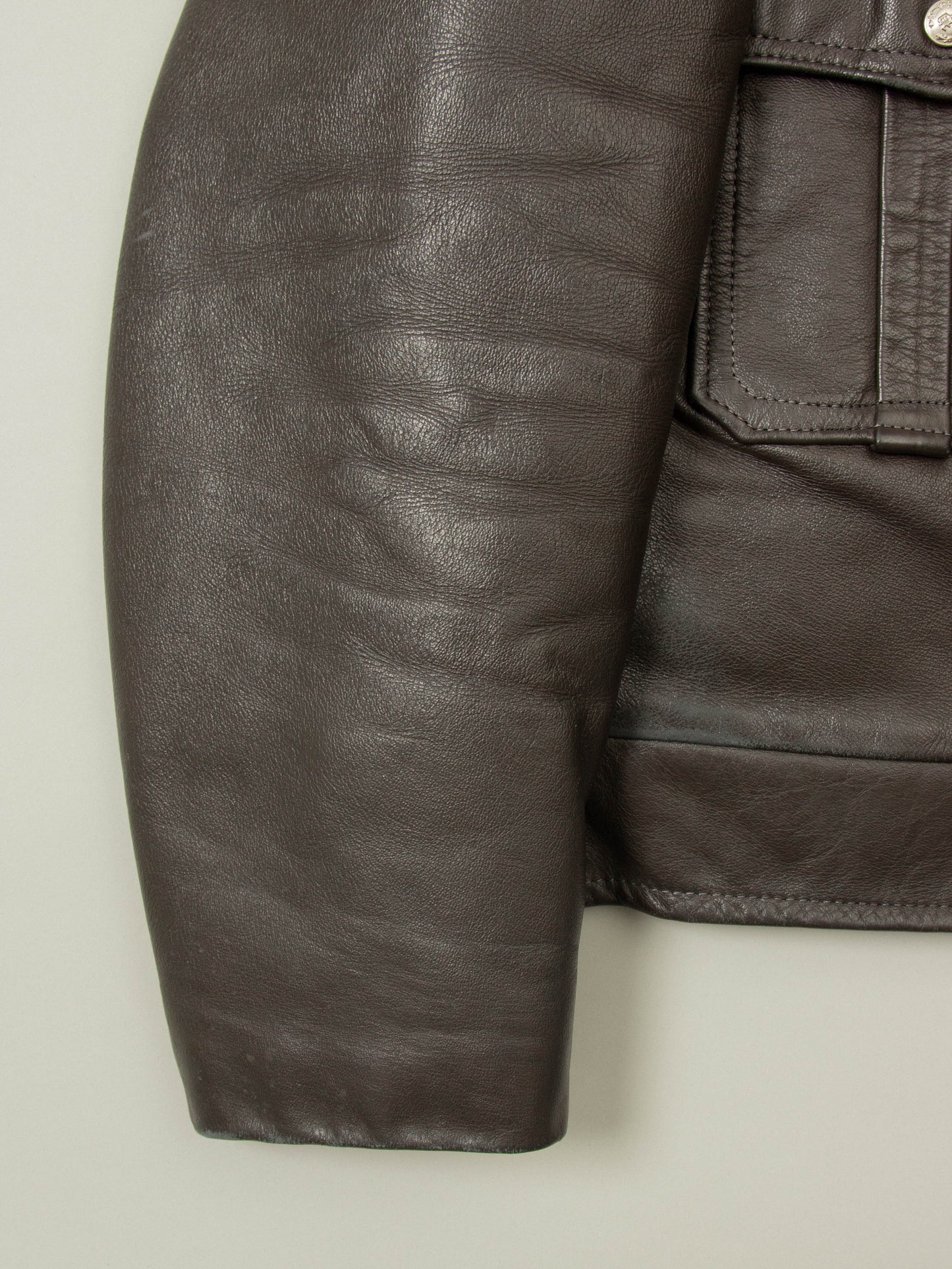 Vtg 1970s Bridgeview Illinois Police Leather Jacket - Made in USA (M/L)