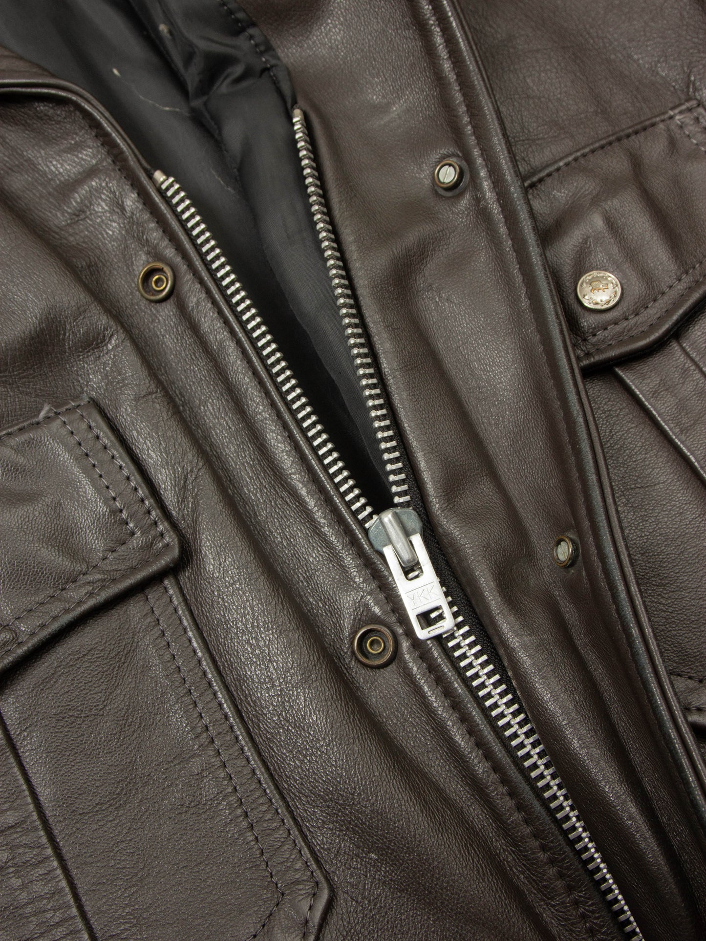 Vtg 1970s Bridgeview Illinois Police Leather Jacket - Made in USA (M/L)
