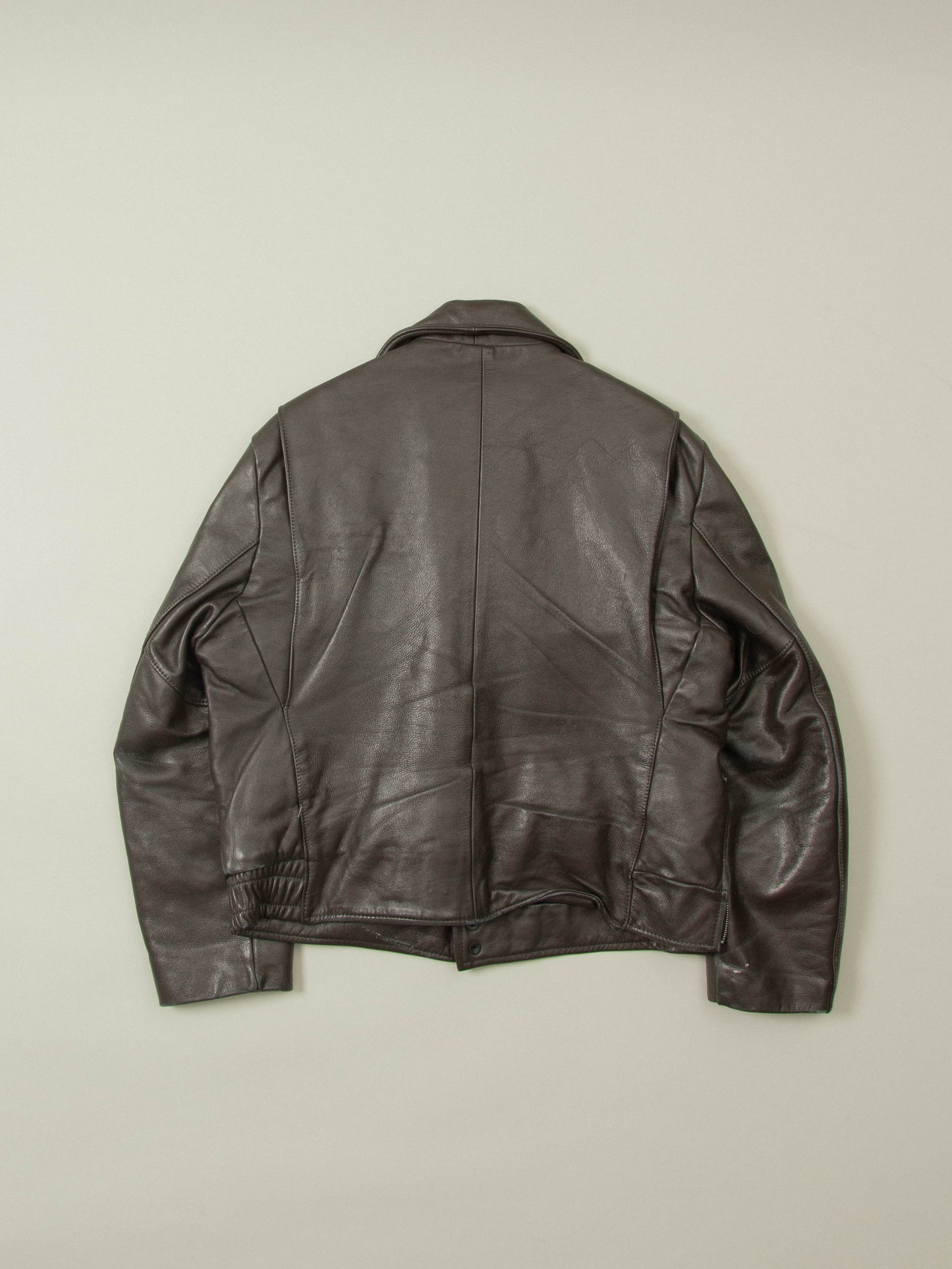Vtg 1970s Bridgeview Illinois Police Leather Jacket - Made in USA (M/L)