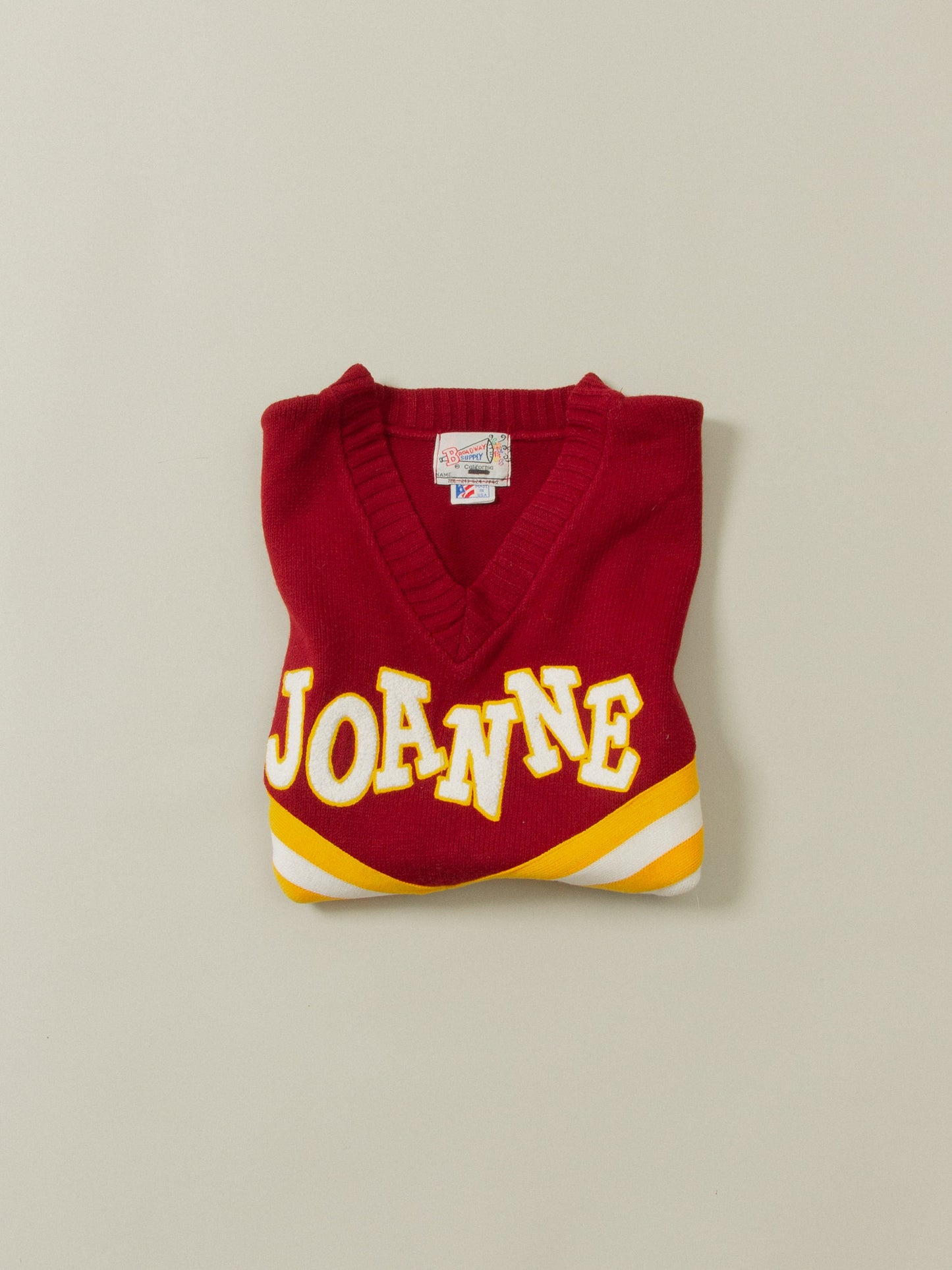 Vtg 1970s Knitted Cheerleader Vest - Made in USA (S)