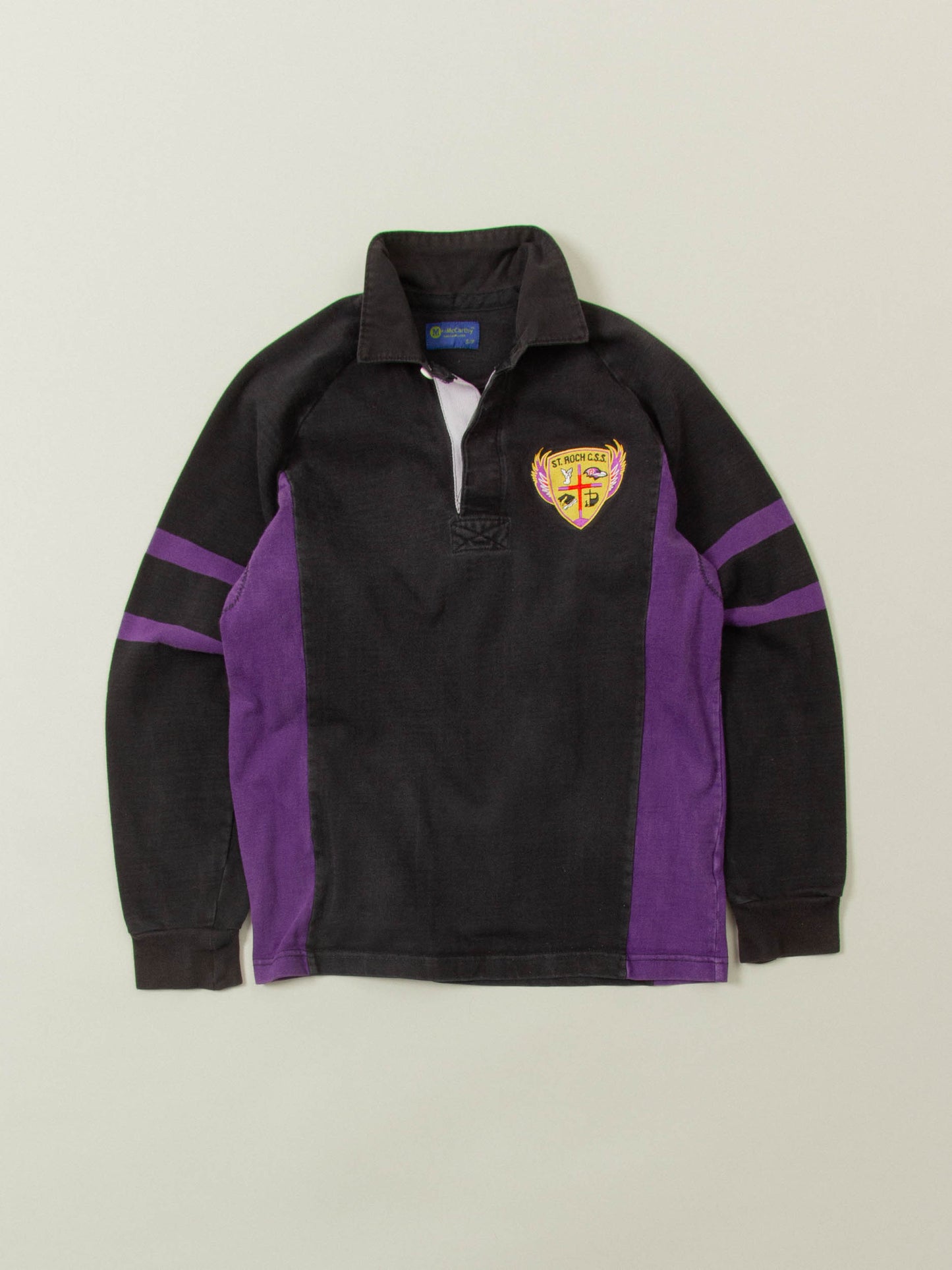 Vtg 1990s Embroidered Rugby Shirt (S)