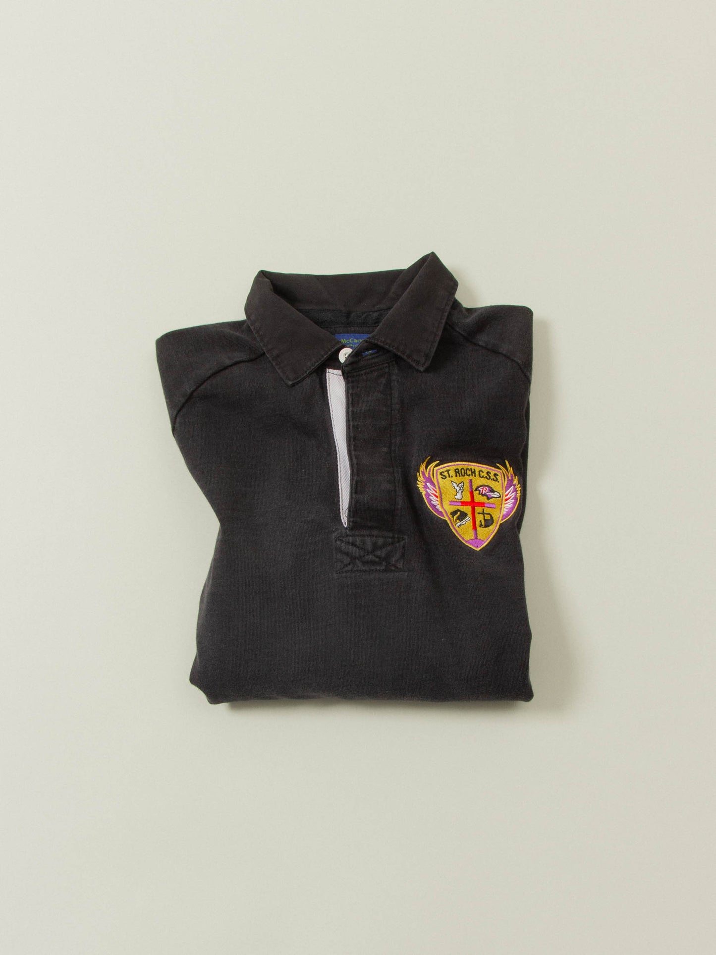Vtg 1990s Embroidered Rugby Shirt (S)
