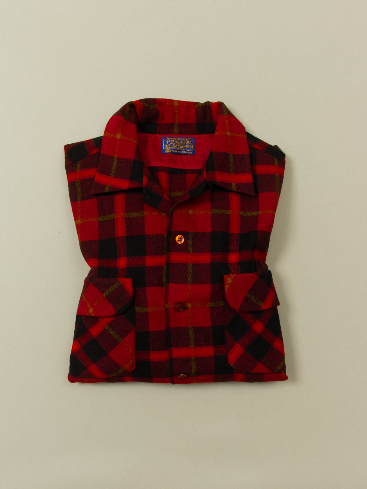 Vtg 1960s Pendleton Flannel Wool Shirt – Made in USA (L)