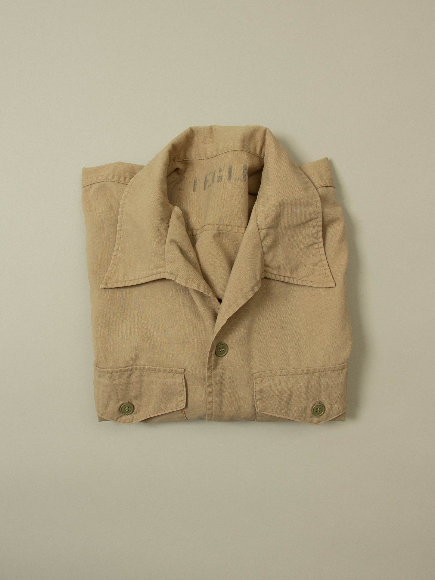 Vtg 1950s US Army Short Sleeve Officer Shirt (S)