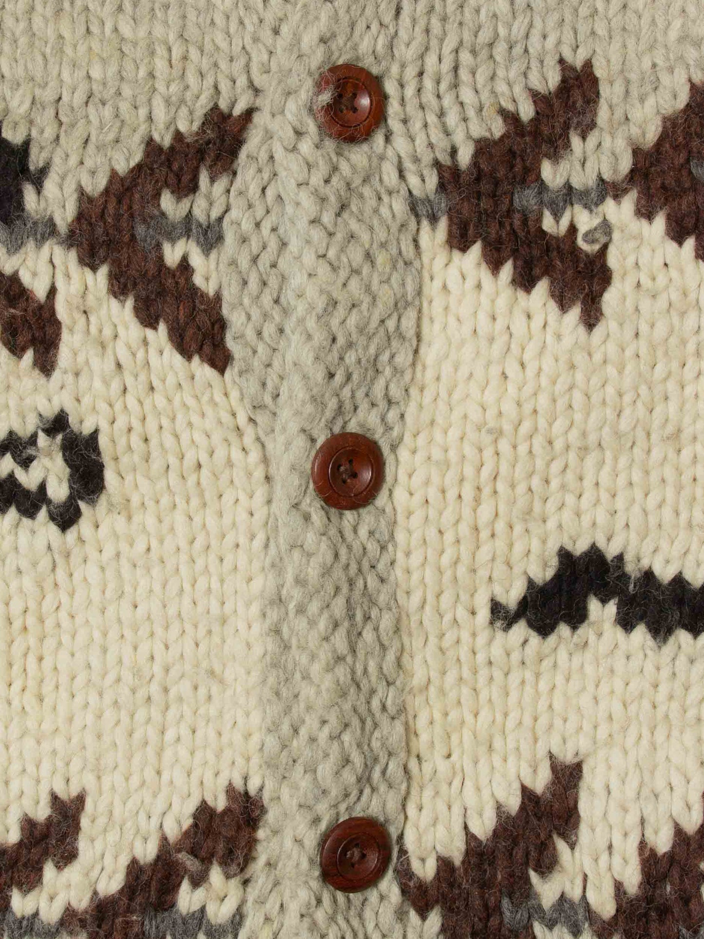 Vtg 1980s Heavy Cowichan Wool Cardigan - Made in Canada (XL)
