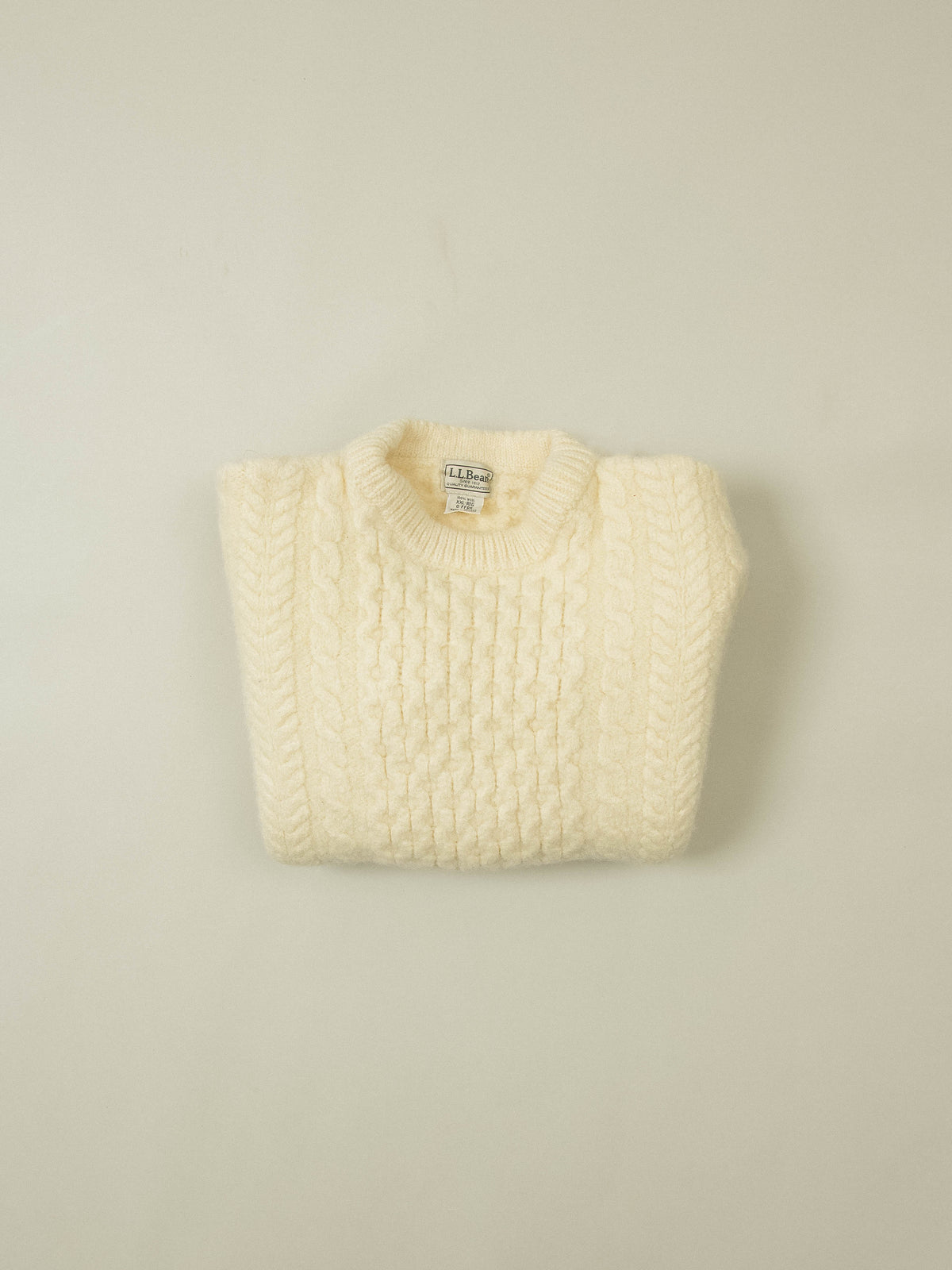 Vtg 1990s L.L.Bean Fisherman Wool Sweater - Made in Ireland (XS)
