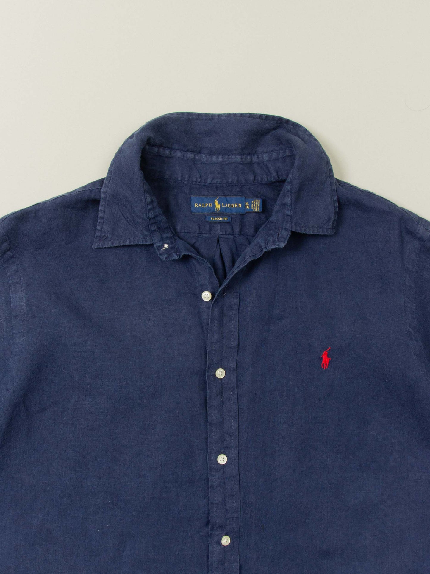 2000s Short Sleeve Ralph Lauren Linen Shirt (XL)