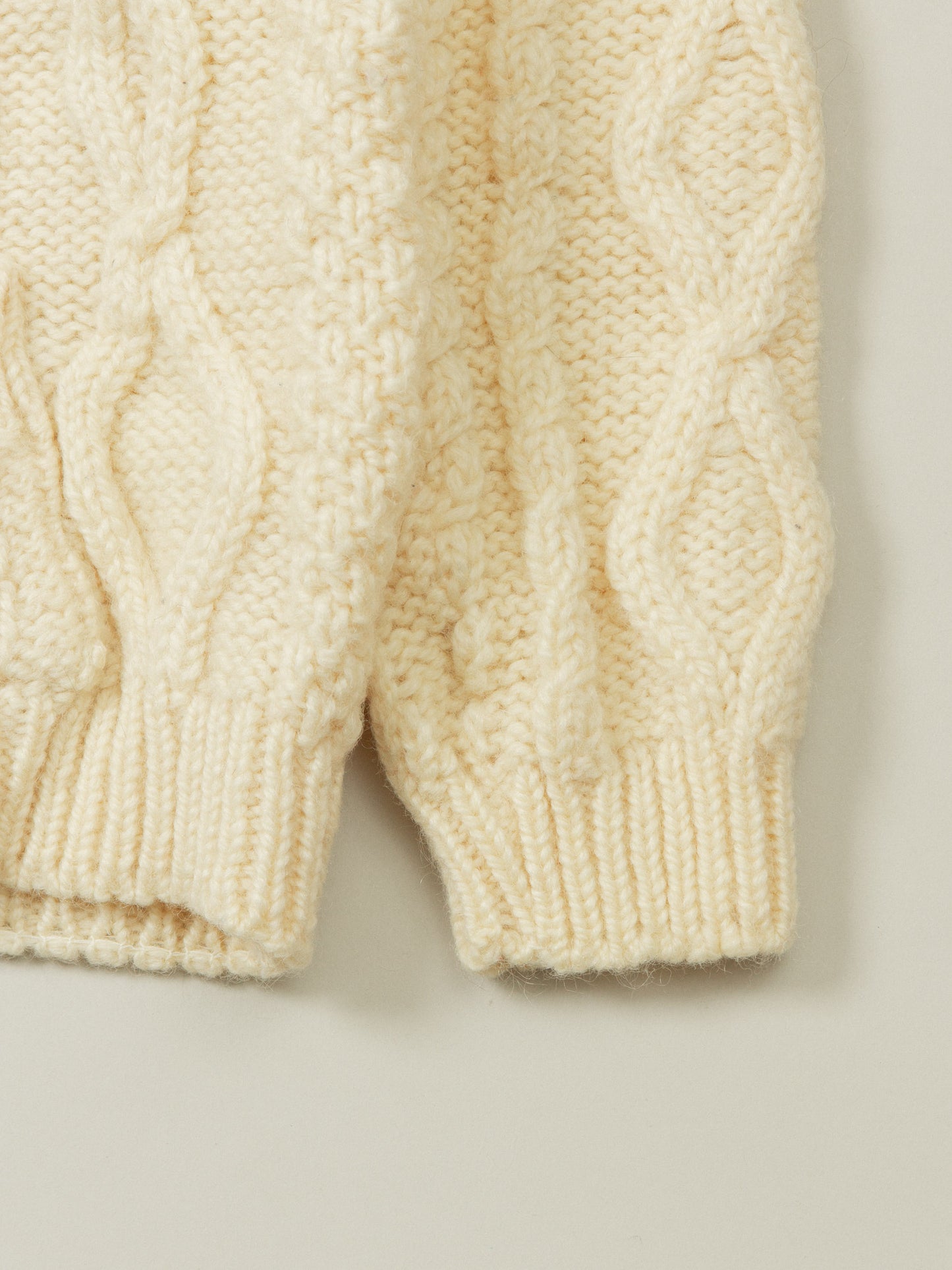 Vtg Cable Knitted Wool Cardigan (Women's L)