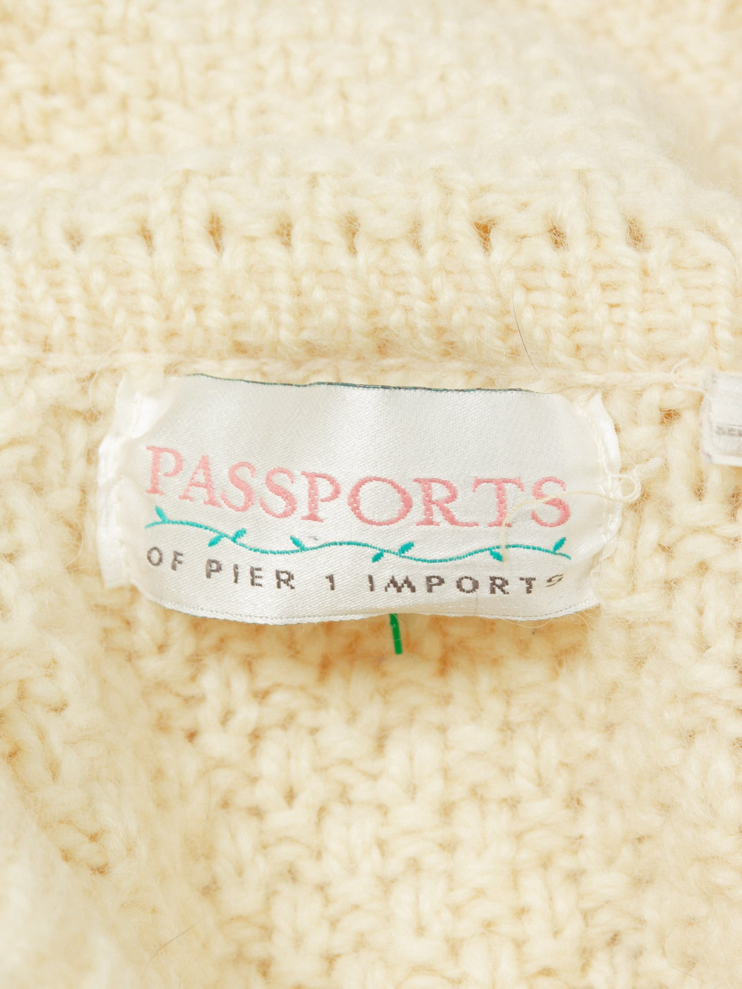 Vtg Cable Knitted Wool Cardigan (Women's L)
