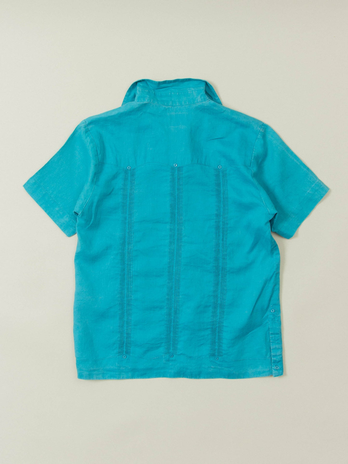 Vtg 1990s Short Sleeve Linen Cuban Shirt (M)