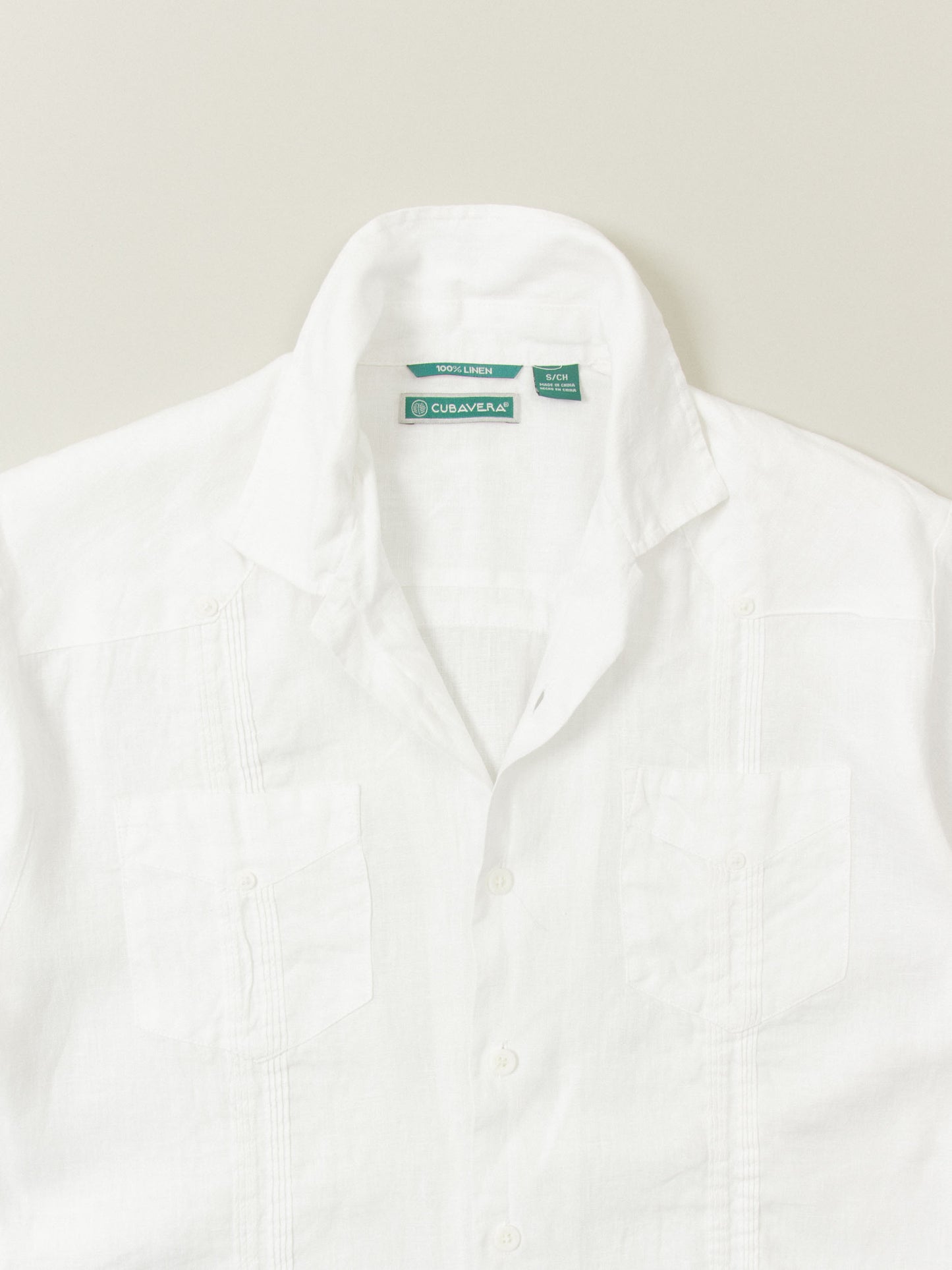 2000s Short Sleeve Linen Cuban Shirt (S/M)