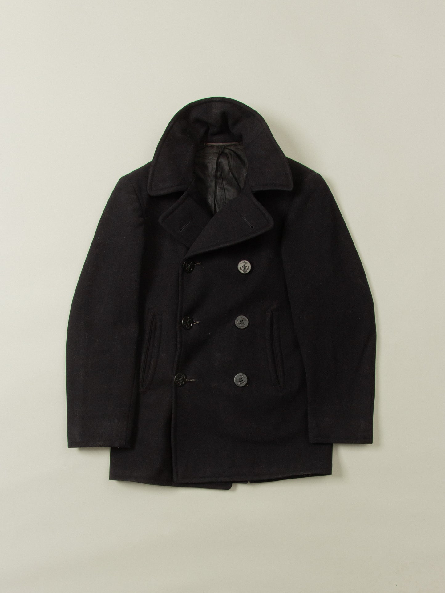 Vtg 1940s WWII US Navy Wool Peacoat - Made in USA (S)