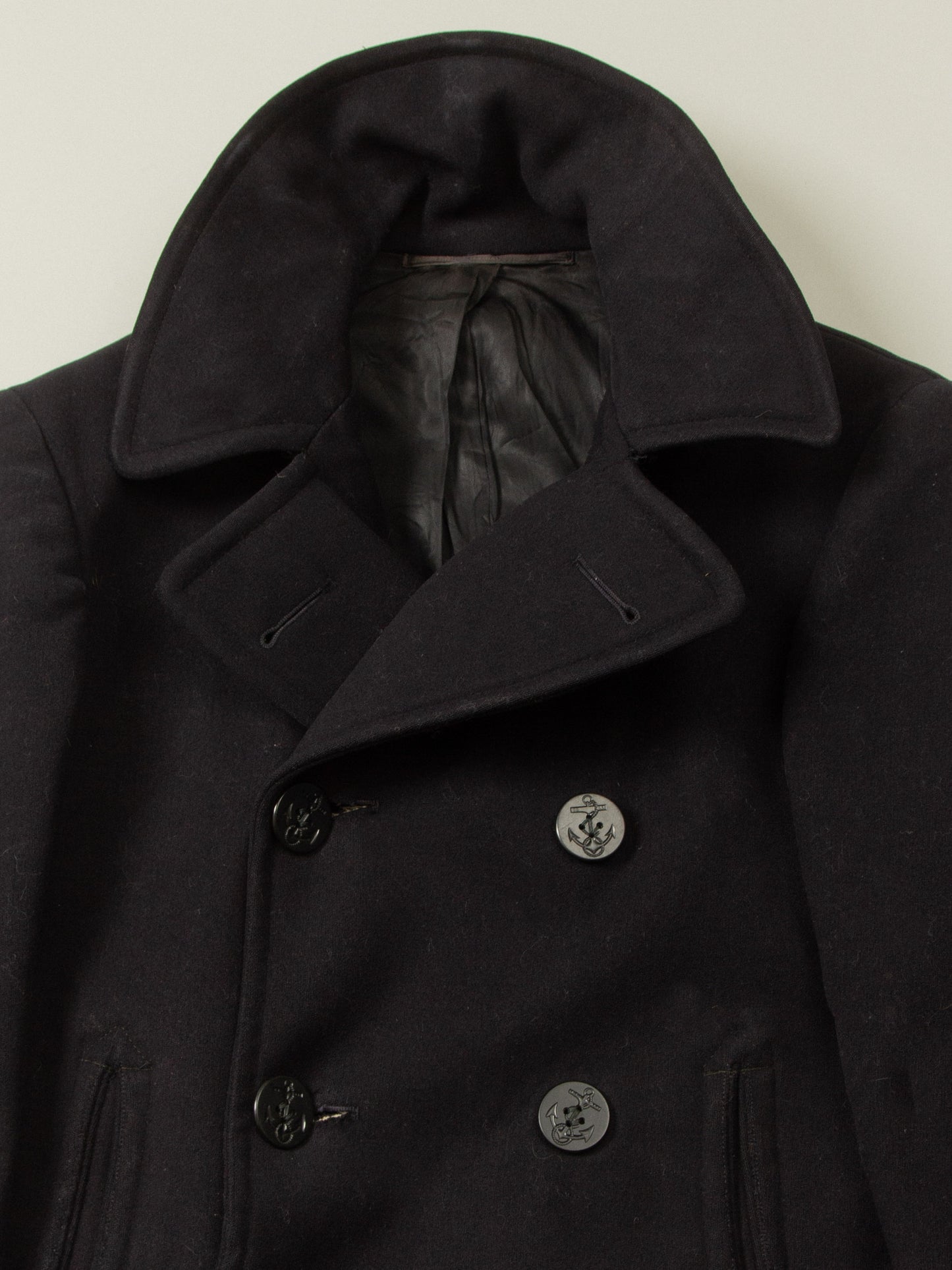Vtg 1940s WWII US Navy Wool Peacoat - Made in USA (S)