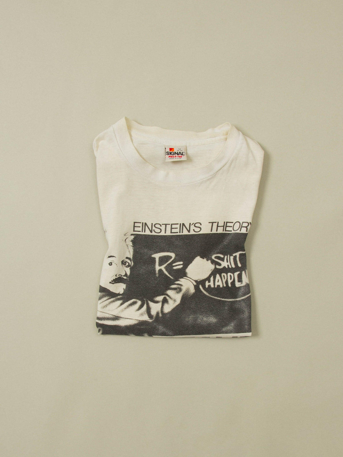 Vtg 1980s Einstein Graphic Single Stitch - Made in USA (M)