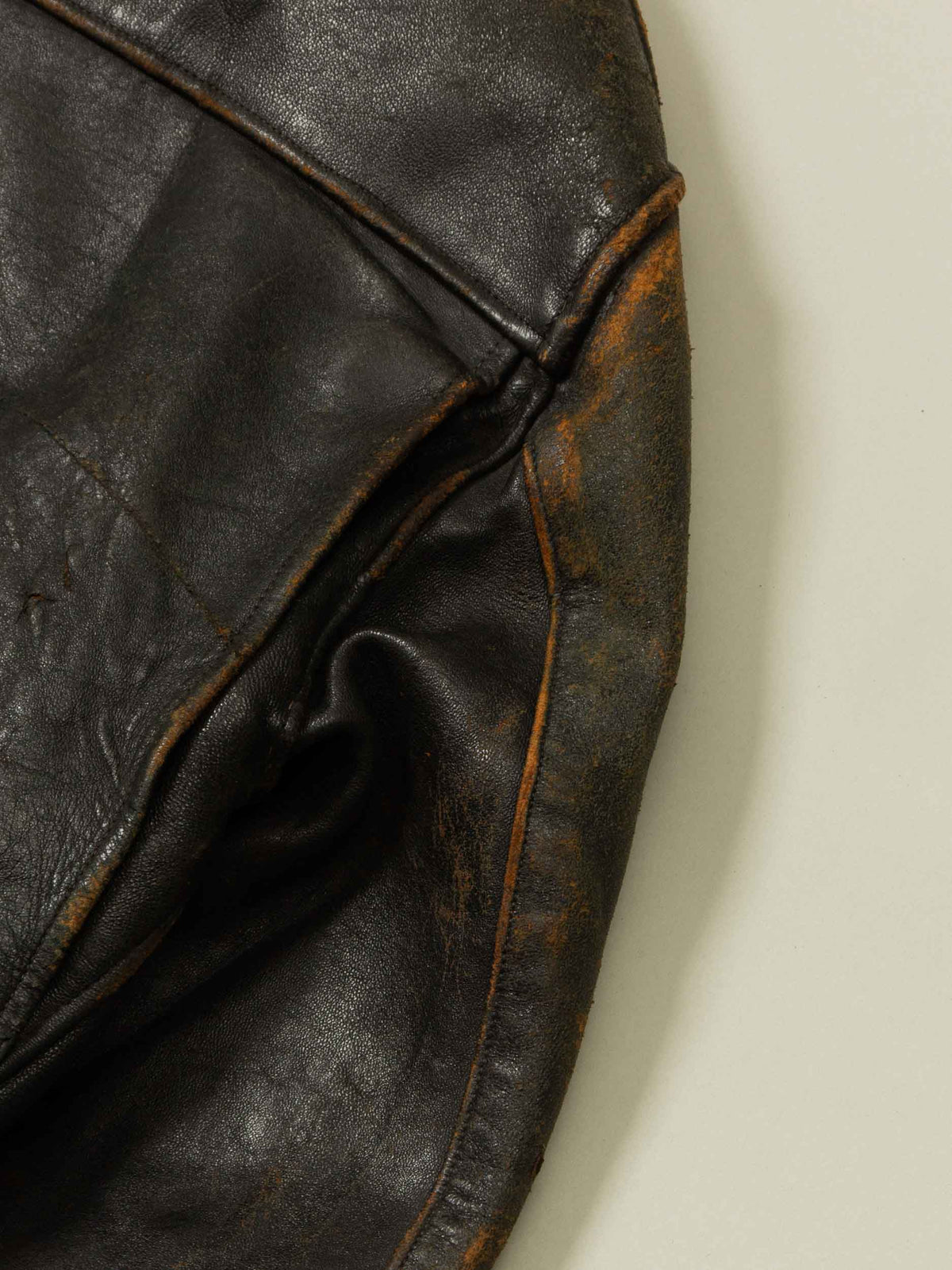 Vtg 1960s Lined Leather Motorcycle Jacket (M)