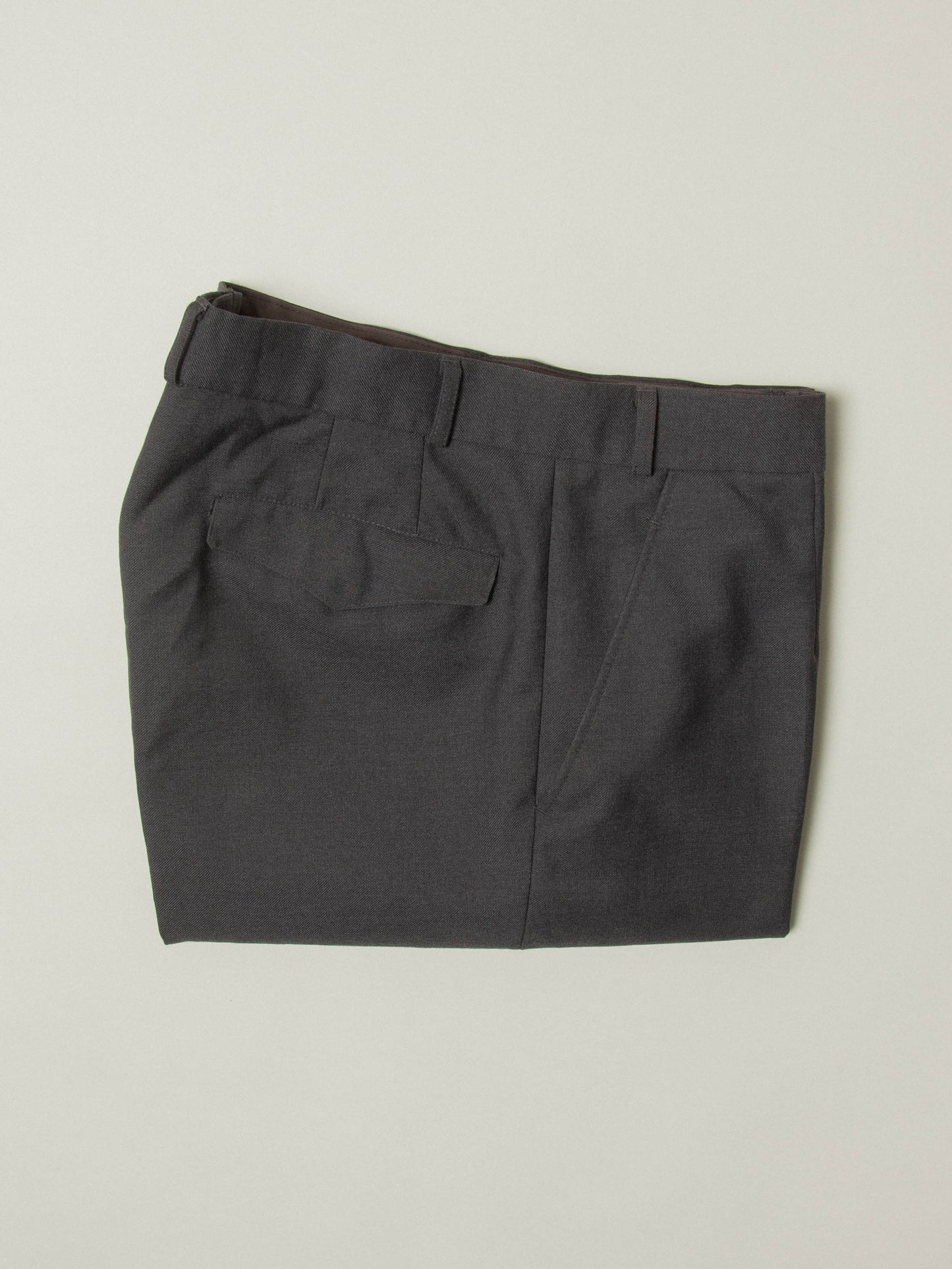 Vtg 1990s Pleated Army Wool Dress Trousers (Dark Grey)