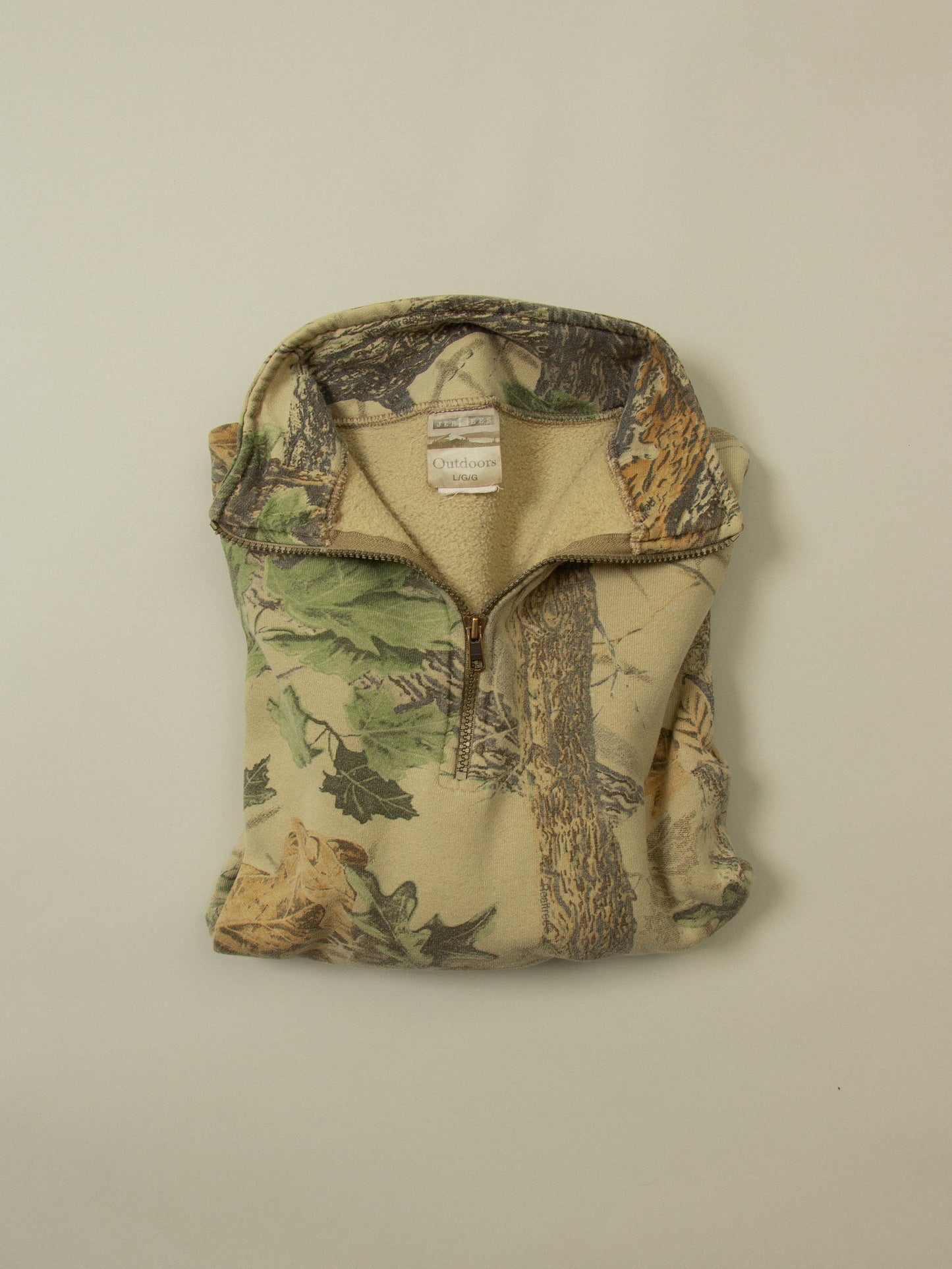Vtg Hunting Camo Quarter-Zip Sweat (M)