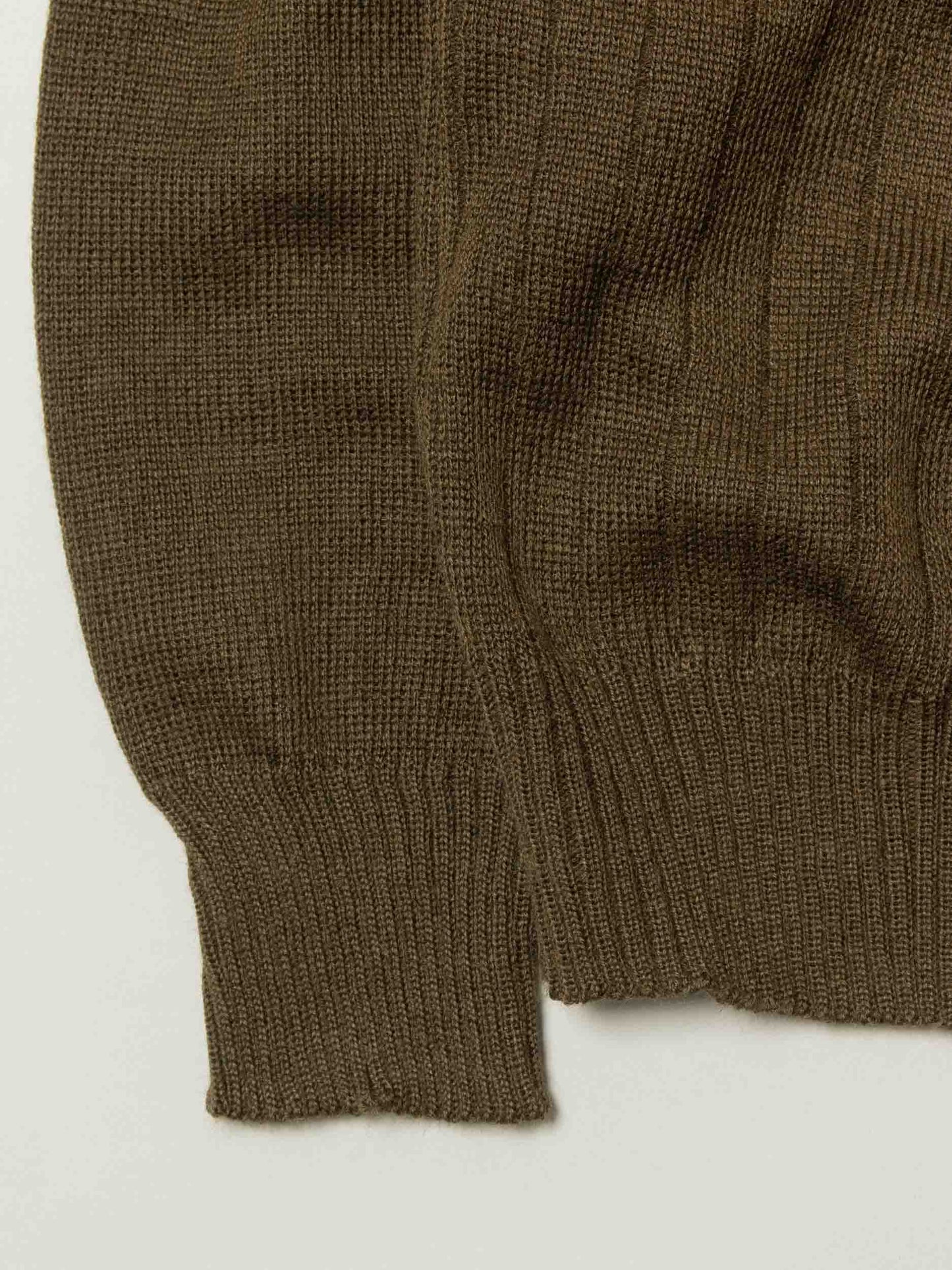 Vtg 1980s Army Green Wool V-Neck Sweater