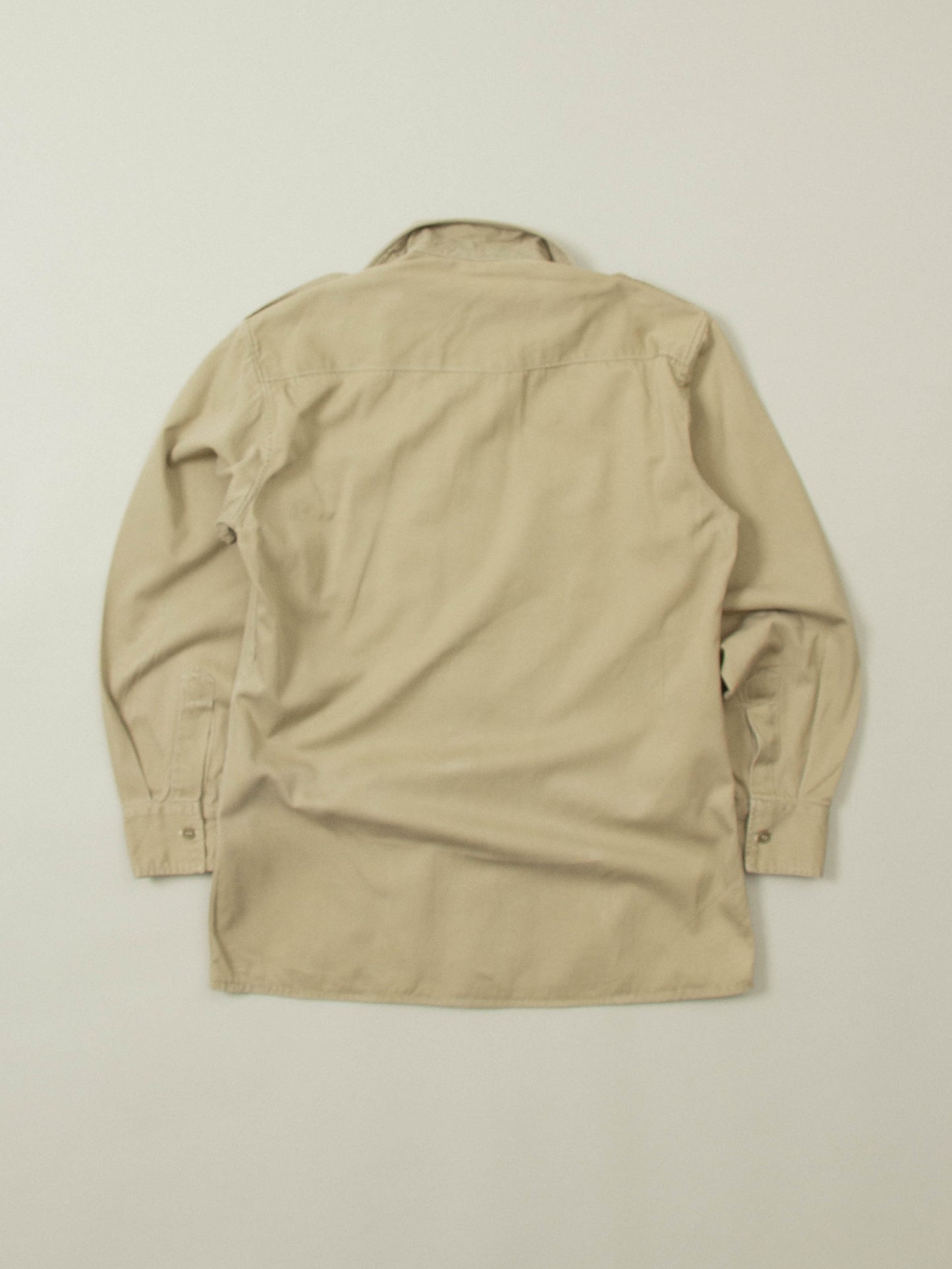 Vtg 1970s Khaki Army Shirt (S)