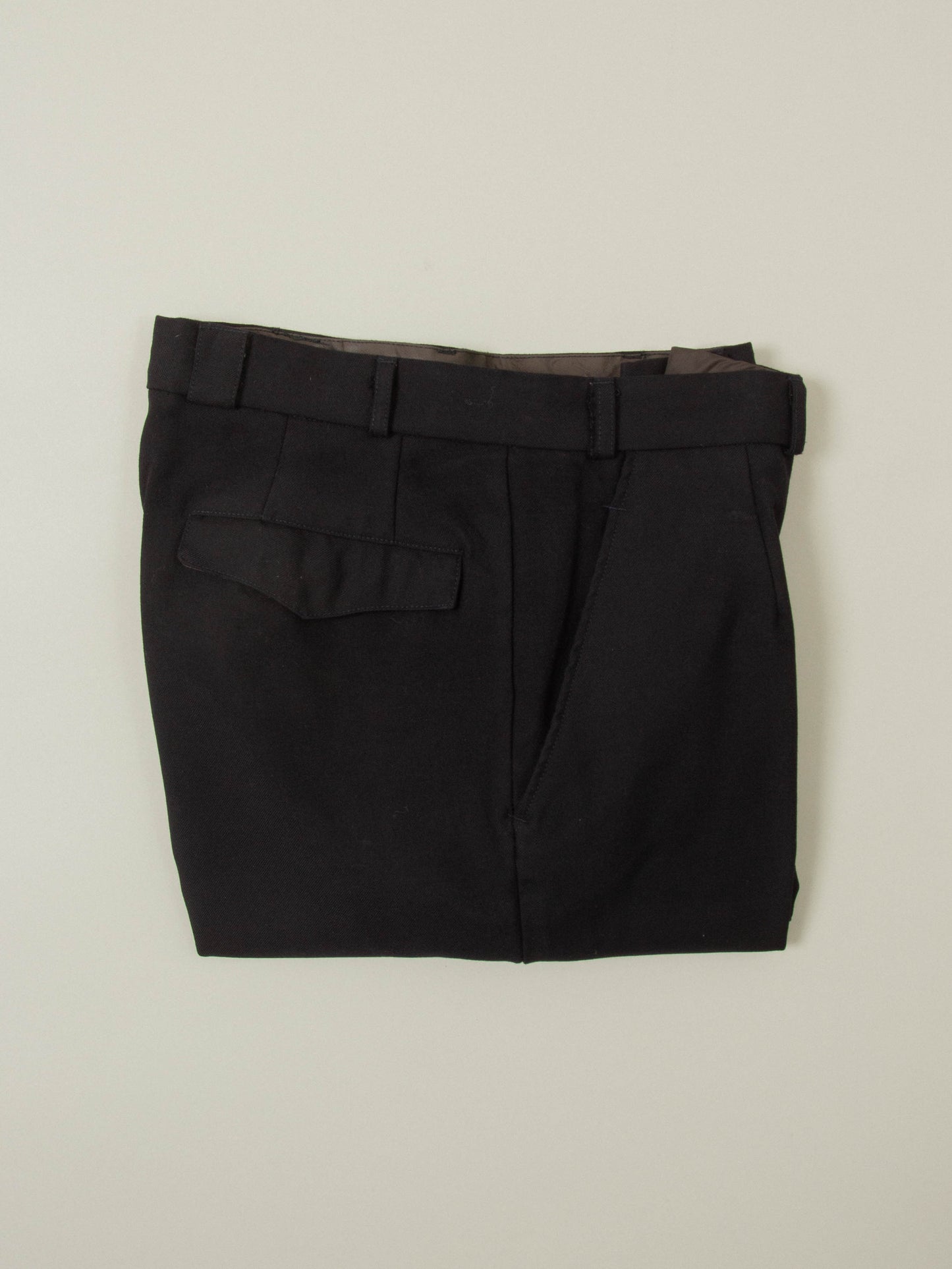 Vtg 1990s Pleated Army Wool Dress Trousers (Black)