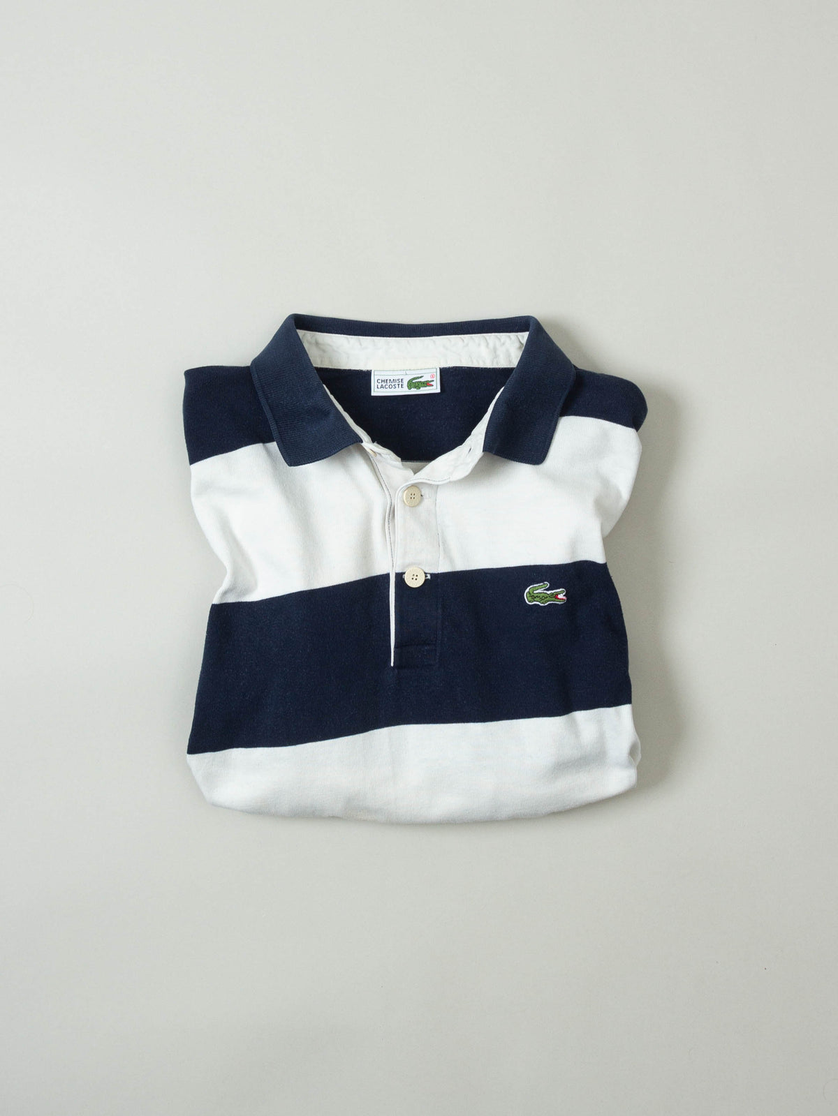 Vtg 1980s Lacoste Rugby Shirt - Made in France (L)