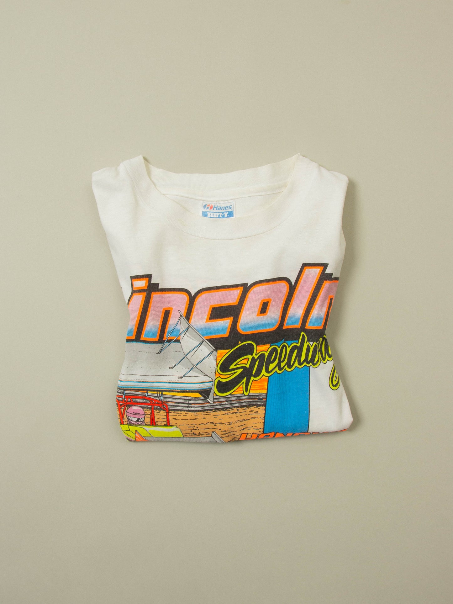 Vtg 1990s Speedway Racing Single Stich Tee - Made in USA (L)