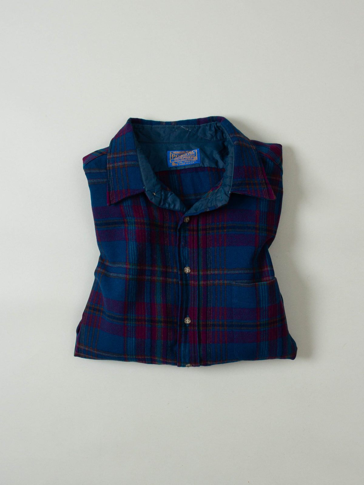 Vtg 1970s Pendleton Wool Flannel Shirt - Made in USA (XXL)