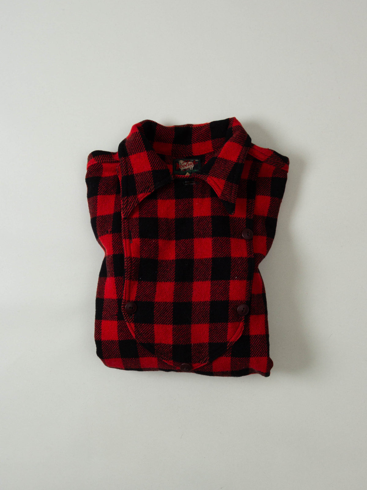 Vtg 1940s Woolrich Buffalo Plaid Pullover (L)