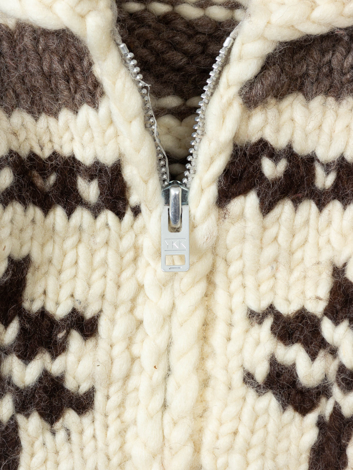Vtg 1970s Chunky Cowichan Wool Knit Sweater (M)