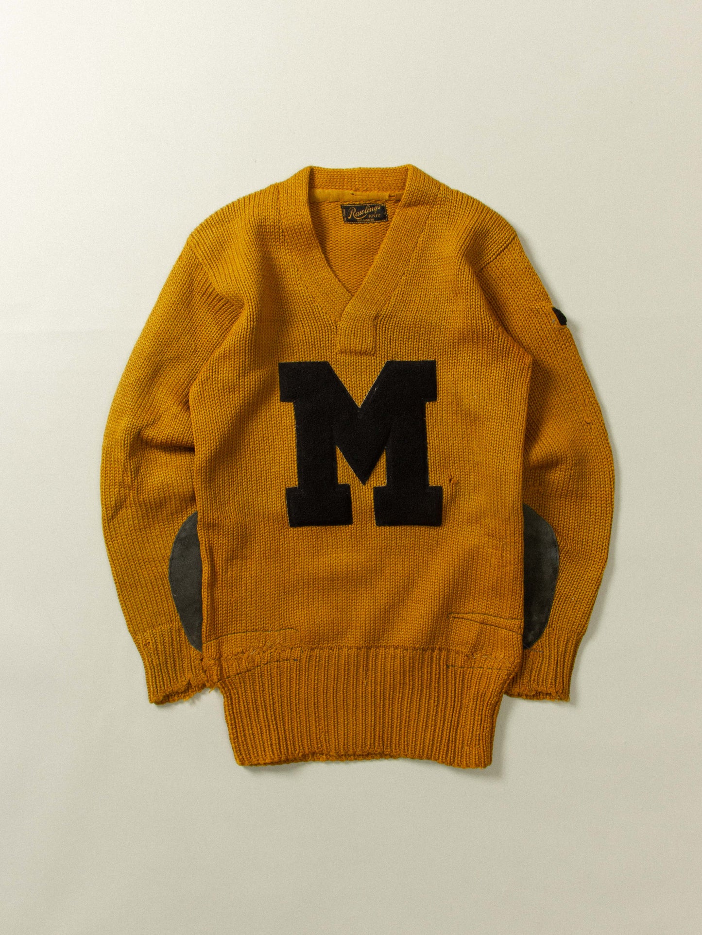 Vtg 1930s Rawlings Collegiate Letterman Sweater - Made in USA (XS/S)