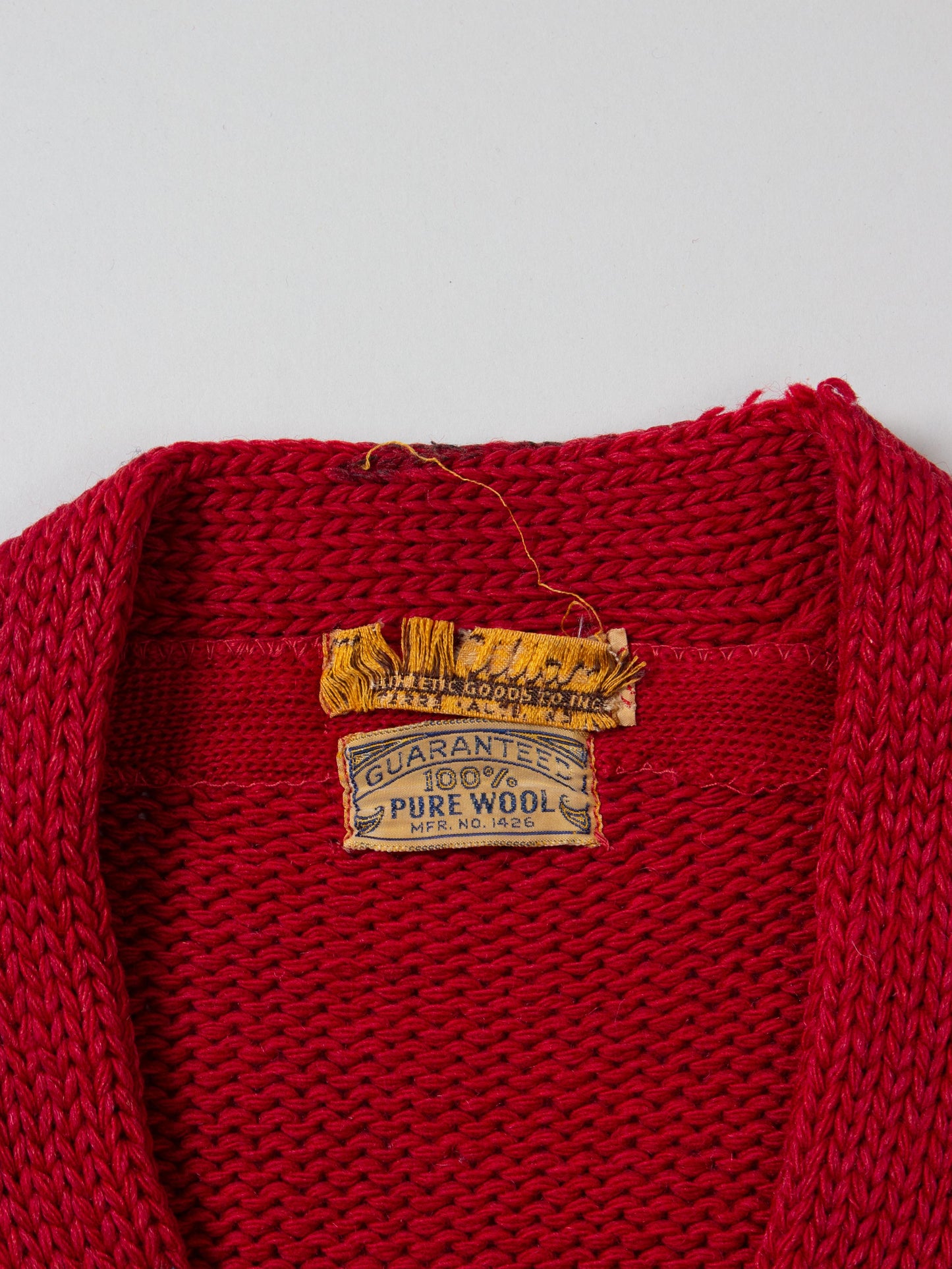 Vtg 1940s Letterman Wool Knit Cardigan (S)