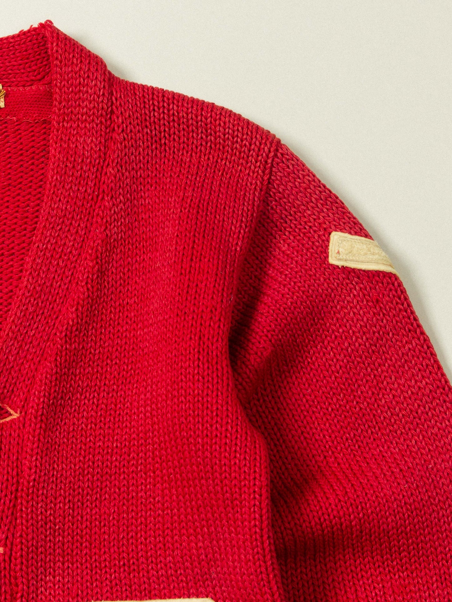 Vtg 1940s Letterman Wool Knit Cardigan (S)