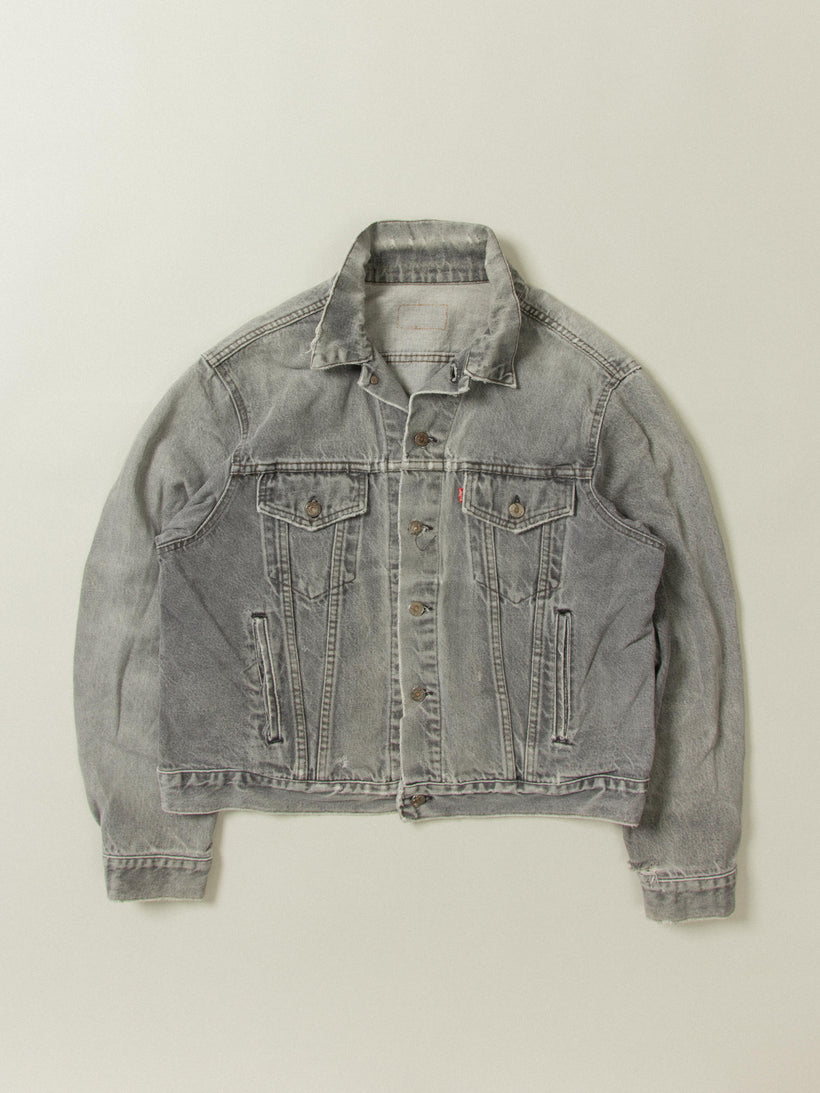 Vtg 1980s Grey Levi's Denim Jacket - Made in USA (M)