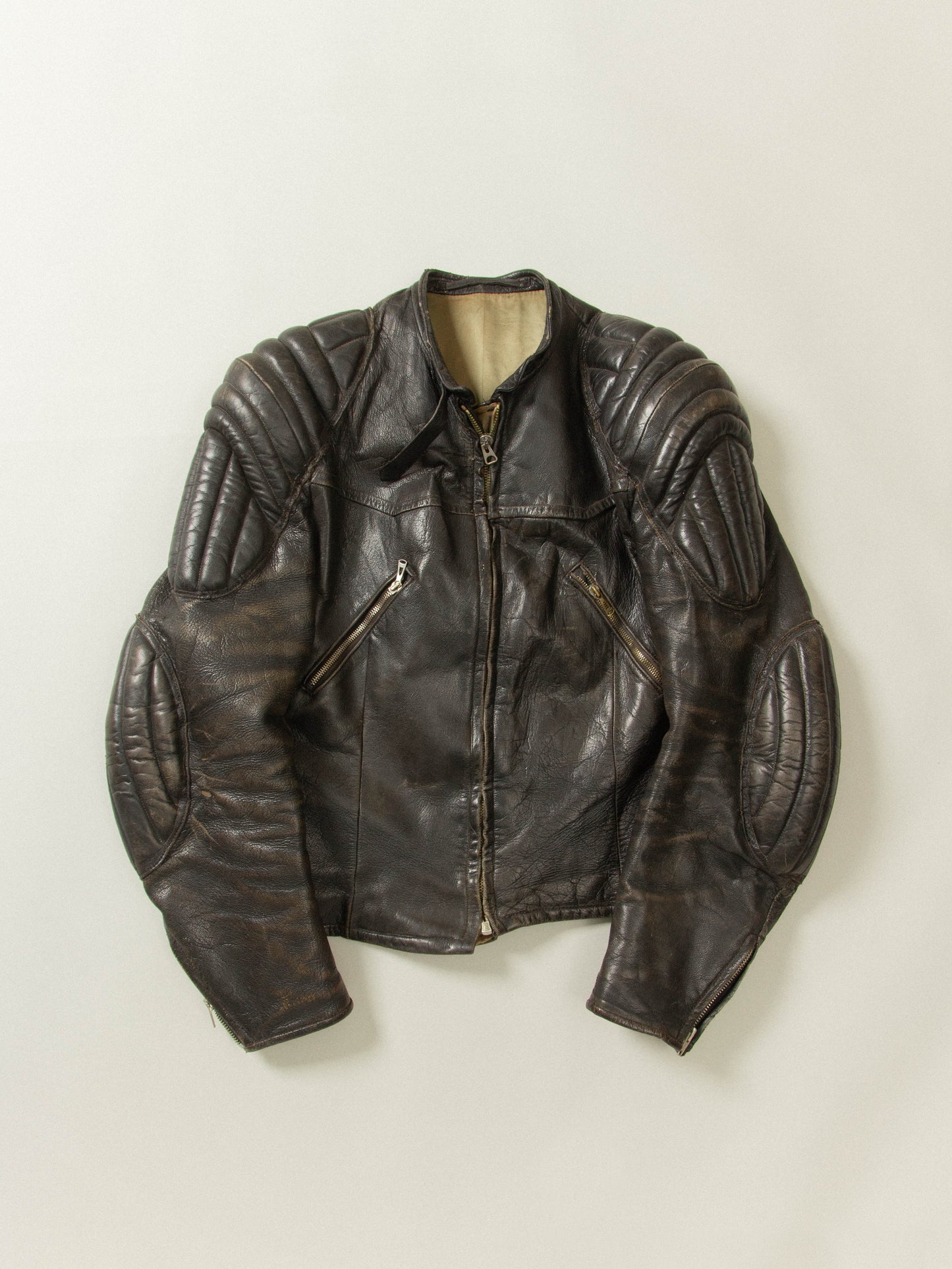 Vtg 1950s Swedish Motorcycle Leather Jacket (M)