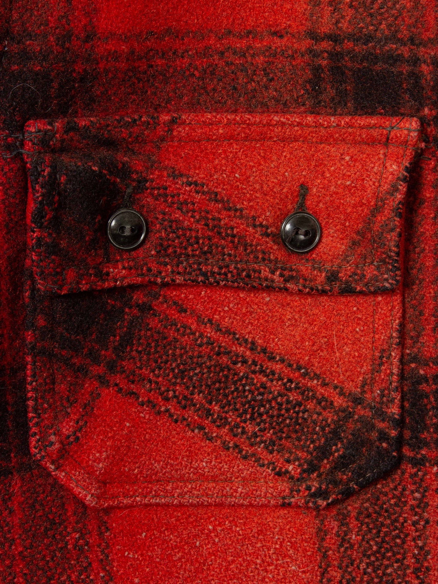 Vtg 1960s Buffalo Plaid Wool Jacket (M)
