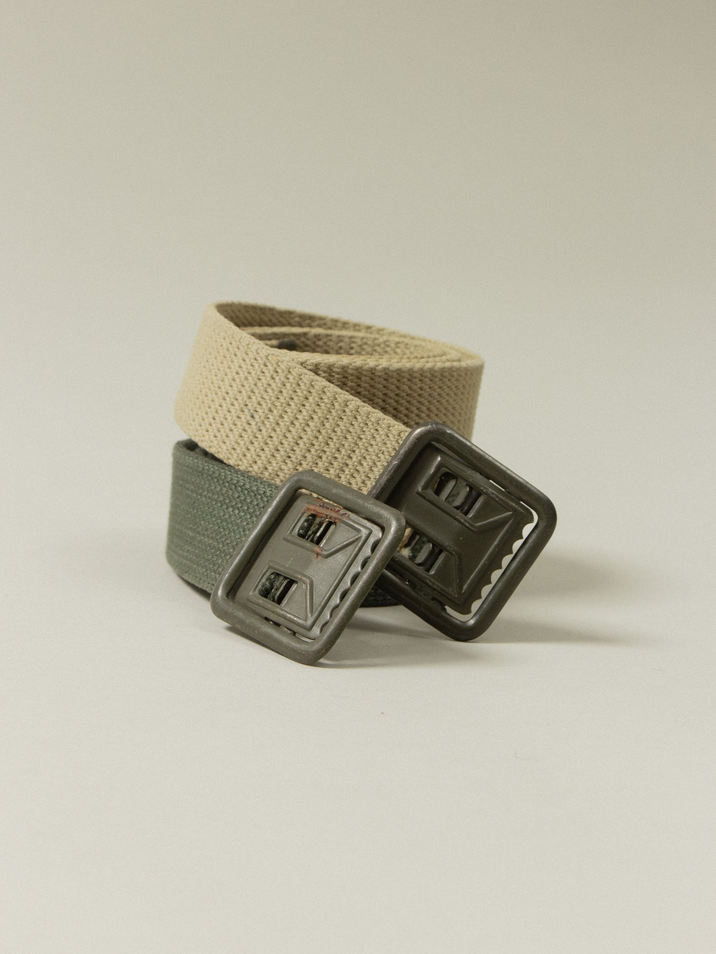 Vtg 1960s-1980s French Army Canvas Belts