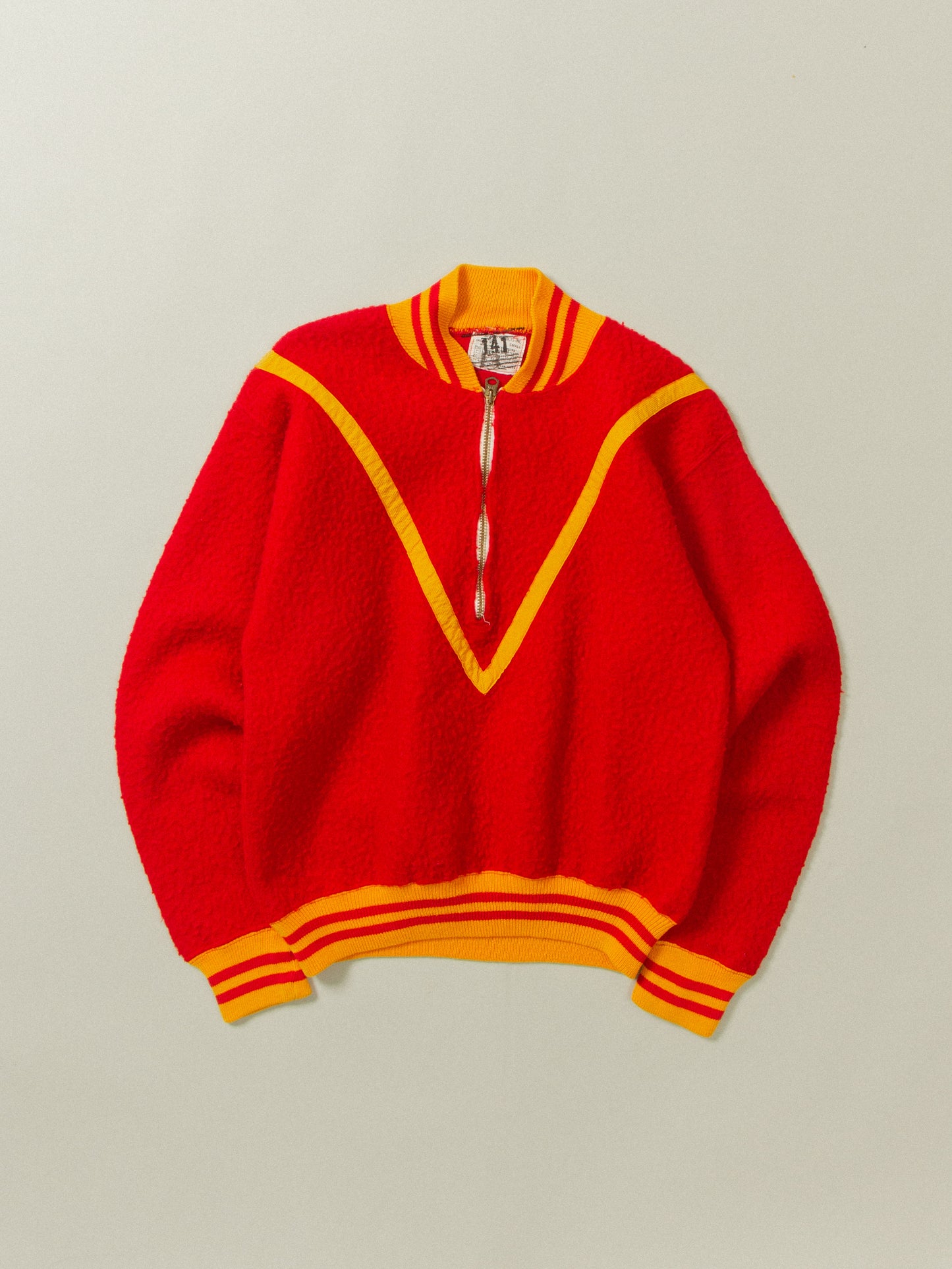 Vtg 1950s Champion Half-Zip Sweater - Made in USA (S)