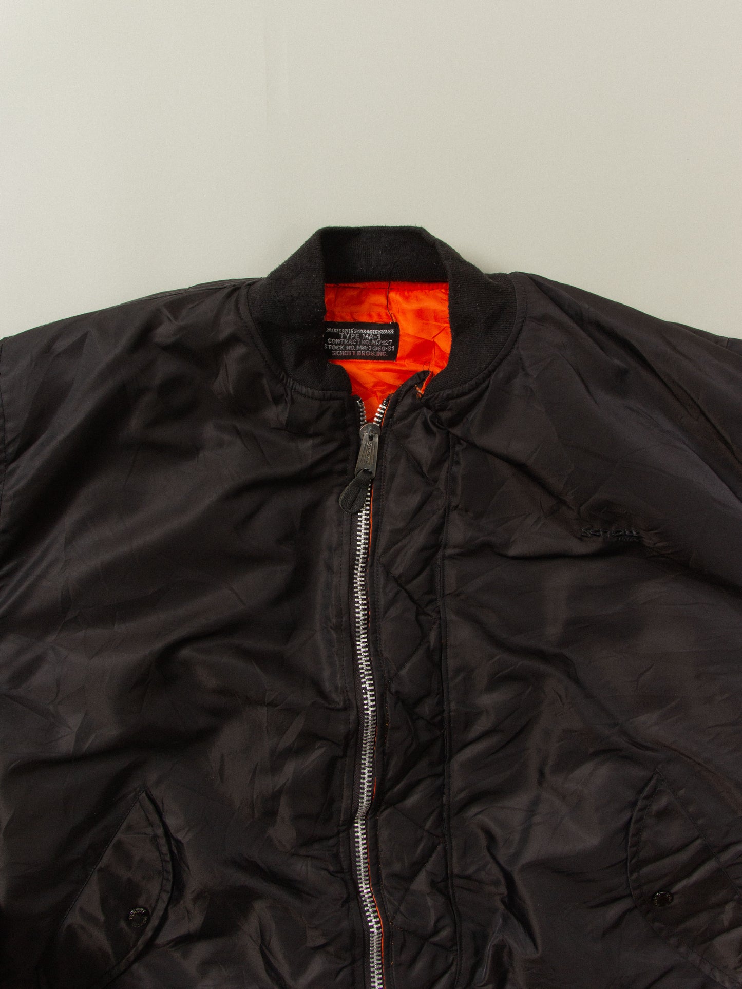 Vtg 1990s Schott NYC MA-1 Bomber Jacket (XXL)