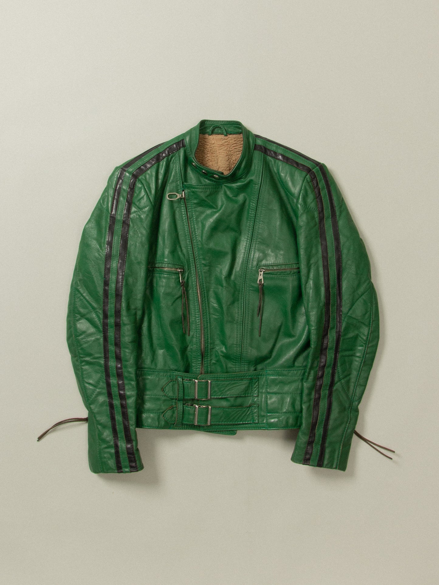 Vtg 1980s Green Harro Leather Jacket (S/M)