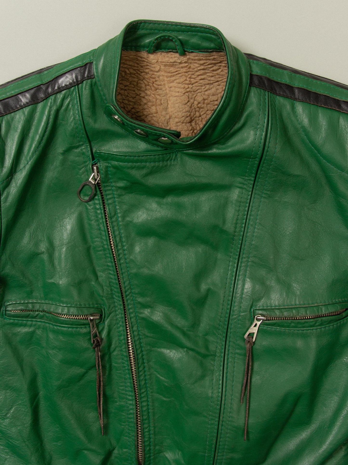 Vtg 1980s Green Harro Leather Jacket (S/M)