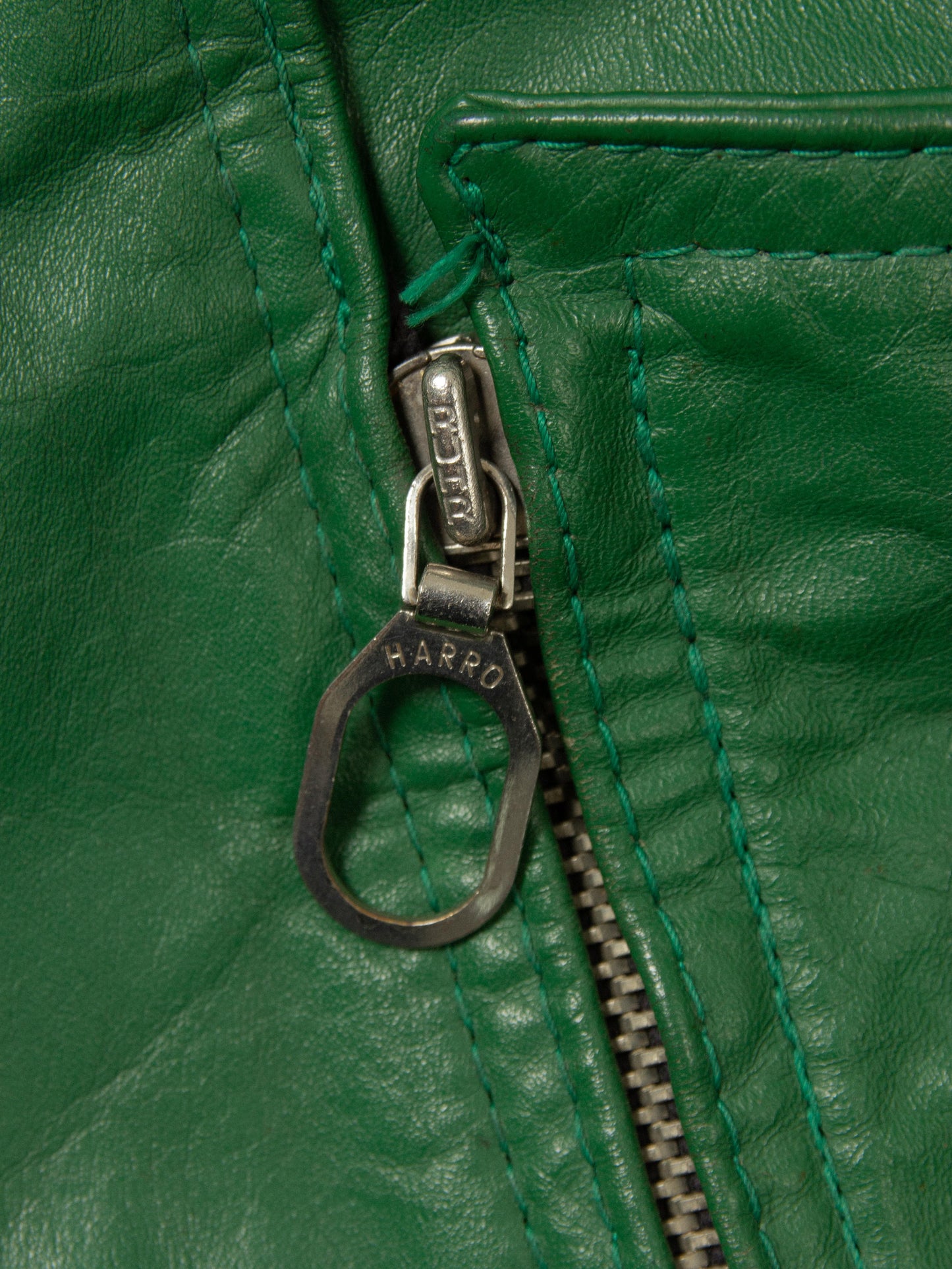 Vtg 1980s Green Harro Leather Jacket (S/M)