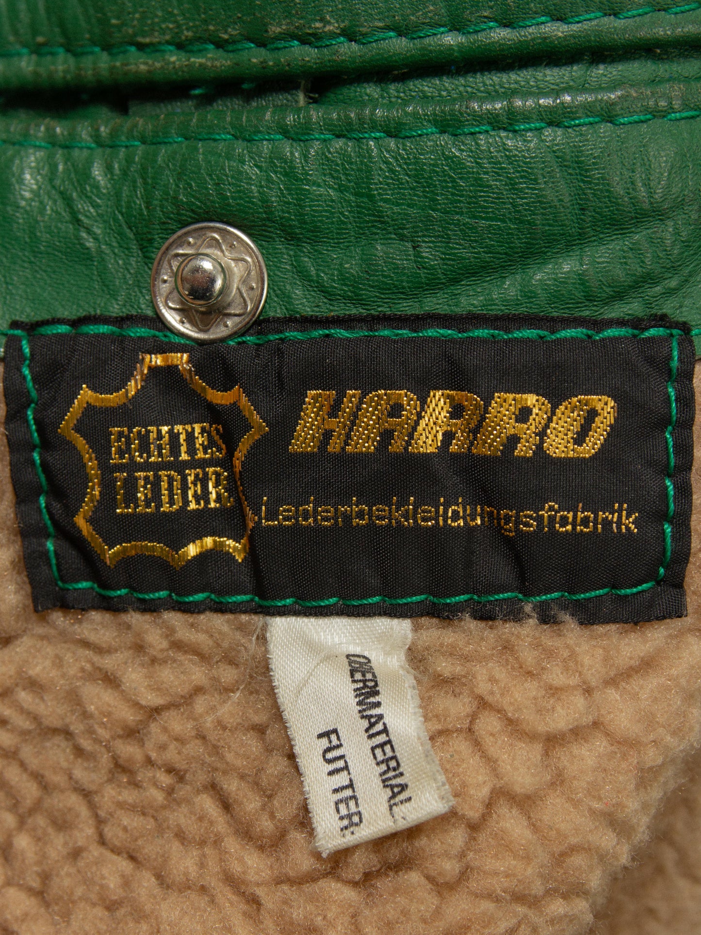 Vtg 1980s Green Harro Leather Jacket (S/M)